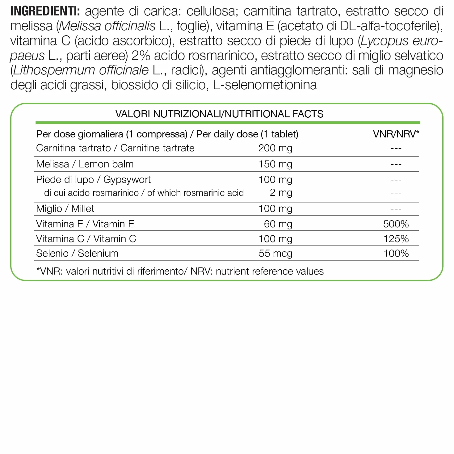 TN Pharma Iper-tiro 30 Compresse Integratore per Funzione Tiroidea con Carnitina Melissa Marrubio Vitamine E C Selenio Senza Glutine Lattosio Vegan
