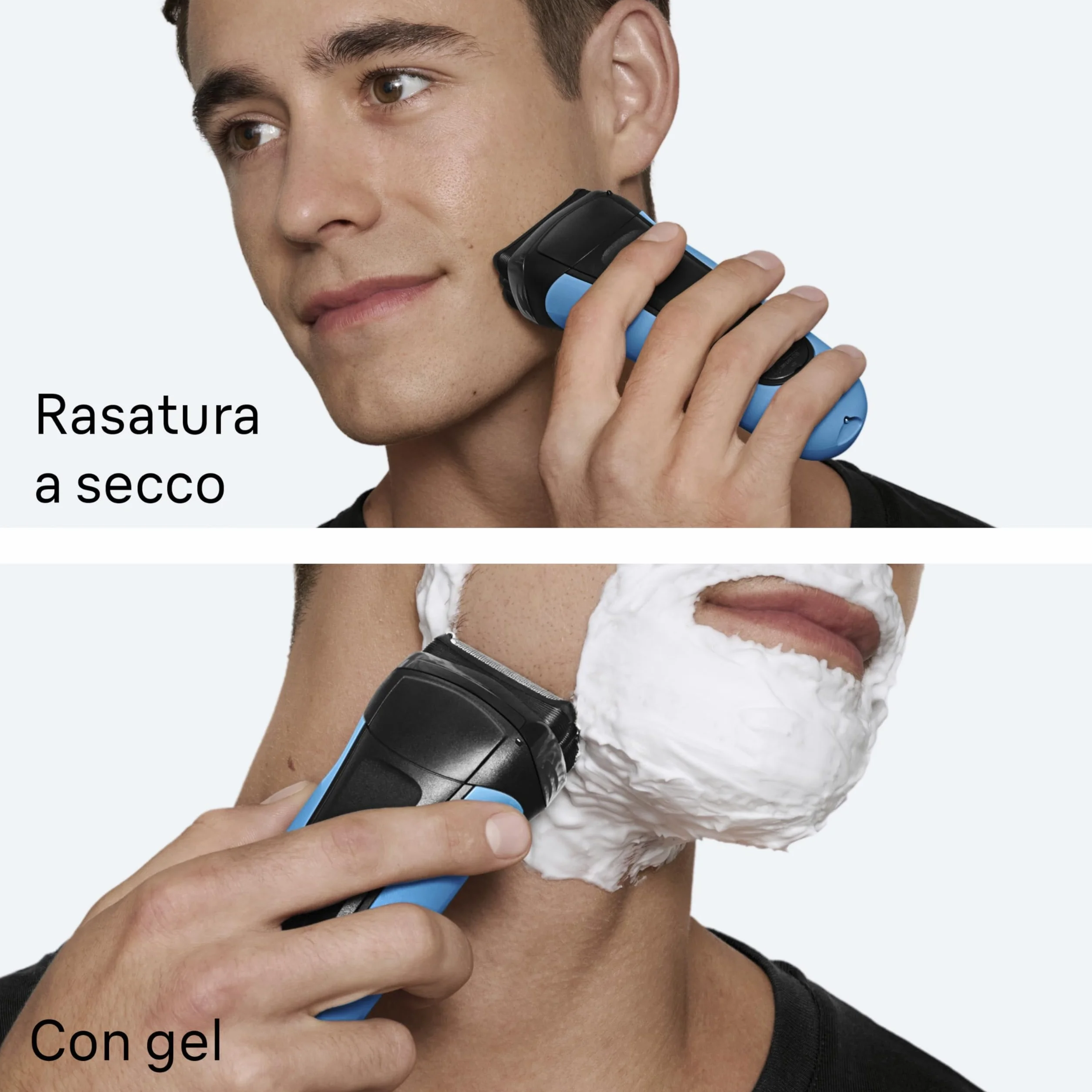 Braun Serie 3 Rasoio Elettrico Barba Wet&Dry 3 Lame Flessibili 310S Blu