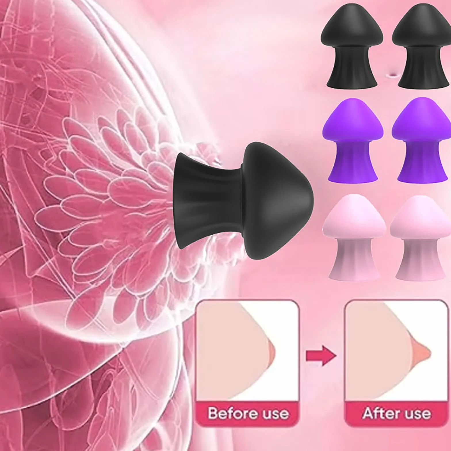 Silicone Capezzolo Succhiatori Capezzoli Morsetti Pompe Capezzolo Stimolatore Capezzolo Correttore Giocattoli Del Sesso Per La Donna Massaggio A Vuoto (Pink)