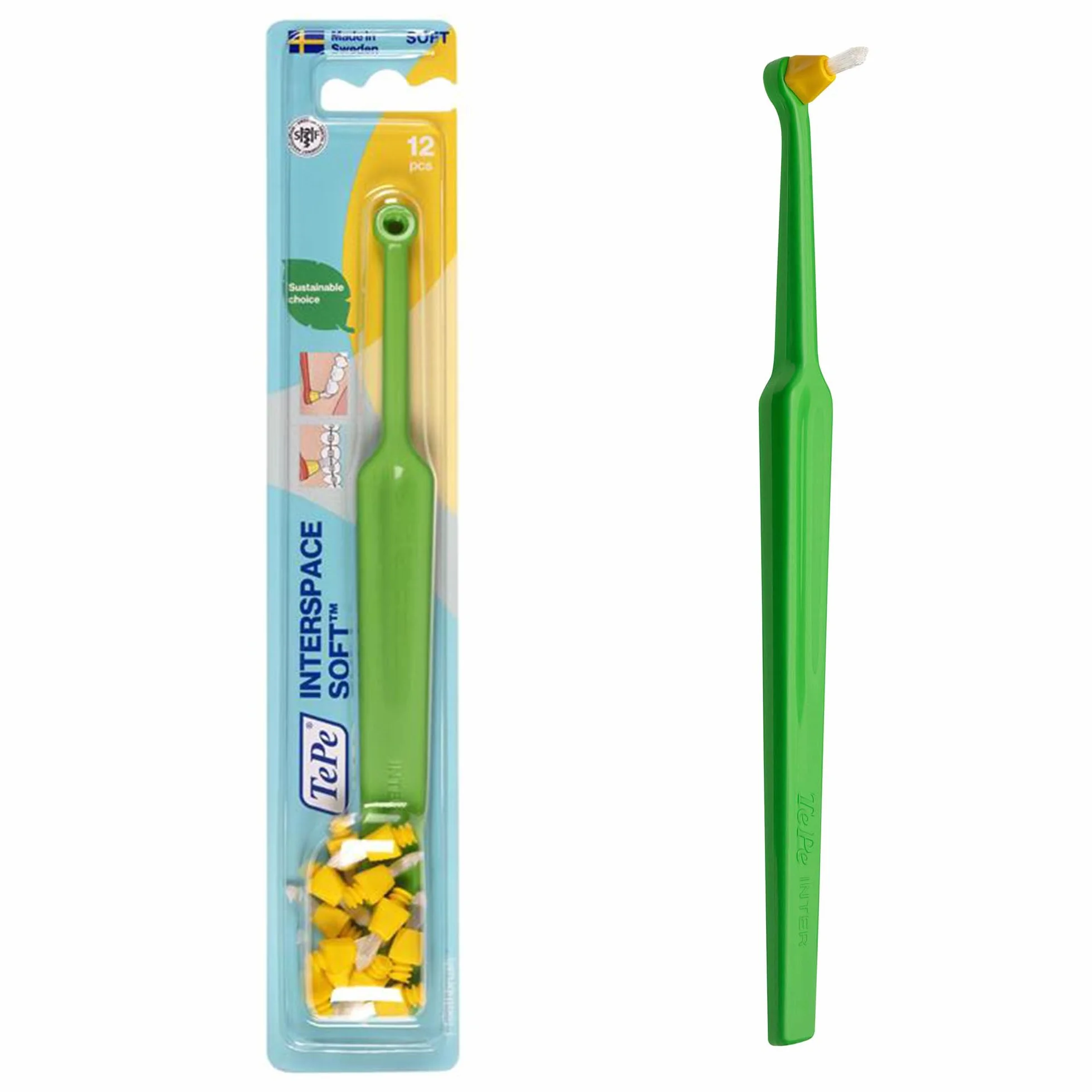 TePe Interspace Soft 1 manico 12 testine intercambiabili