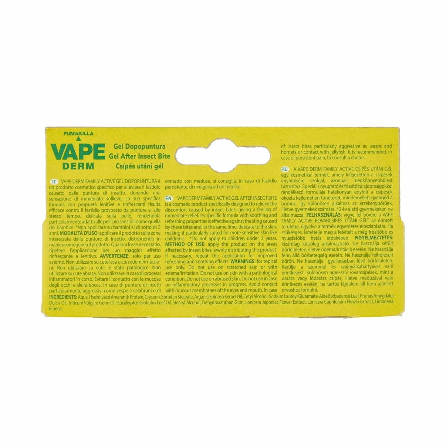 Vape Derm Family Active Gel Dopopuntura Roll On 15 ml, Sollievo Punture Insetti, Lenitivo Naturale, Senza Ammoniaca, Per Adulti e Bambini, Azione Rapida (1)