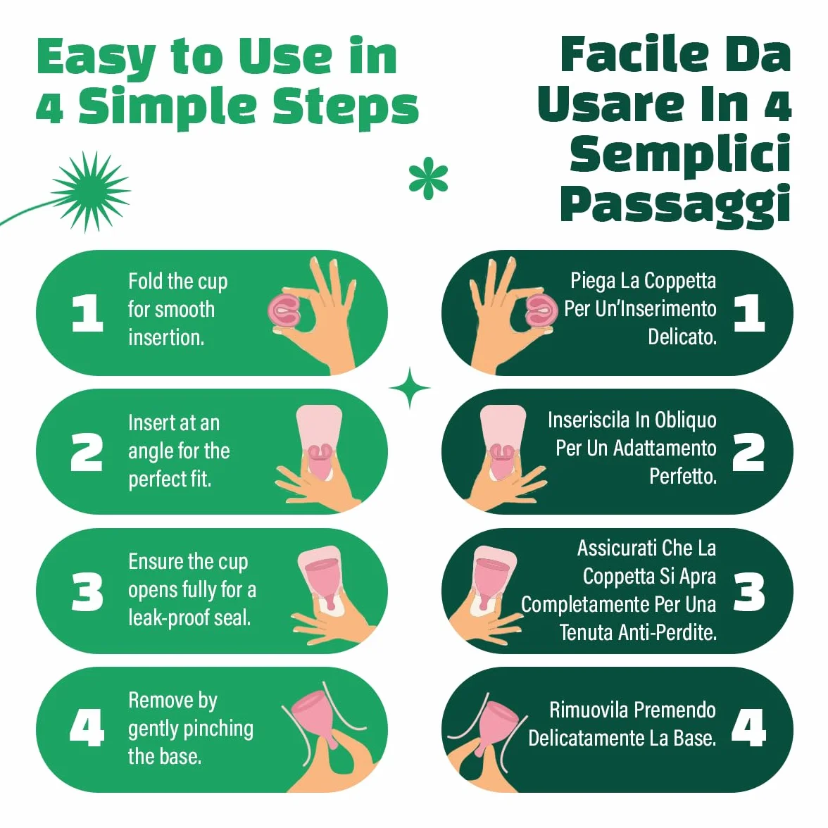 Shordy Coppa mestruale, set di 2 – Large with Mini Box, 100% Medical Grade tazza mestruale in silicone per l'igiene femminile, un'alternativa migliore e più sicura a bendaggi e tamponi
