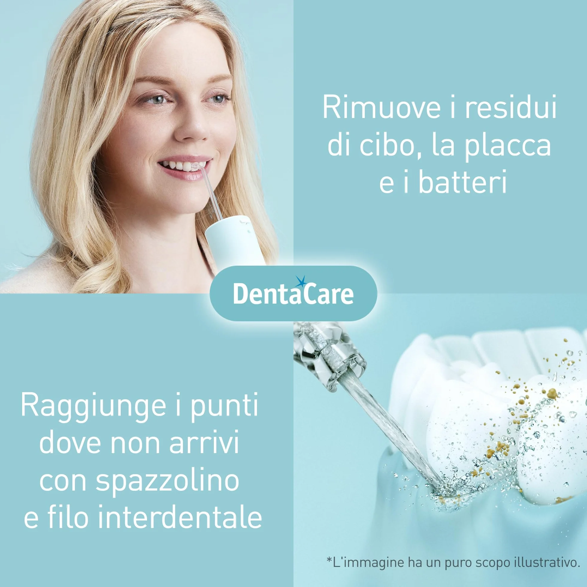 Panasonic EW-DJ4B-G503 Idropulsore, Irrigatore Orale,4 Impostazioni di Pressione dell'Acqua, Compatto e Portatile, Ultrasonica, Serbatoio 150 ml, Ricarica Rapida, Verde Menta e Bianco, 1.0 unità