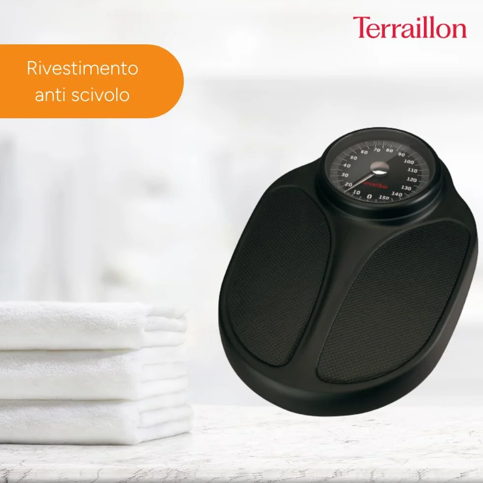 Terraillon – Bilancia pesapersone meccanica, quadrante grande, colore nero