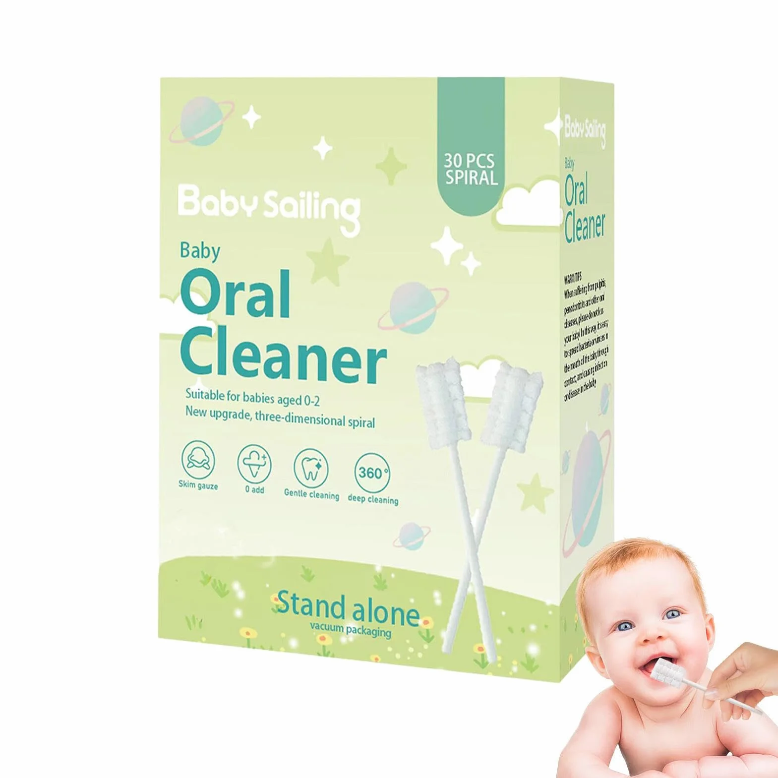 Pulitore per bocca neonato - Spazzolino in garza neonato | 30 pezzi detergente orale per bambini, spazzolino per pulire la lingua, spazzolinos a setole morbide per denti da latte per