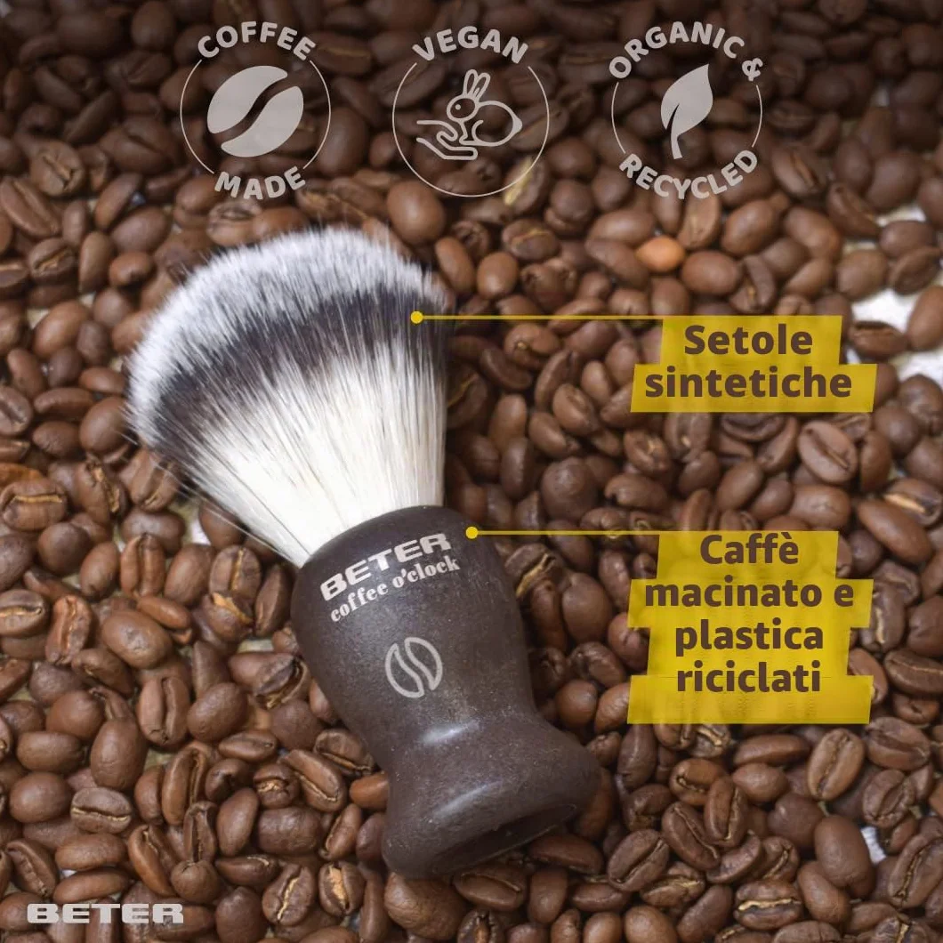 Brocha afeitar cerdas sintéticas Coffee O'clock Cura della persona e salute