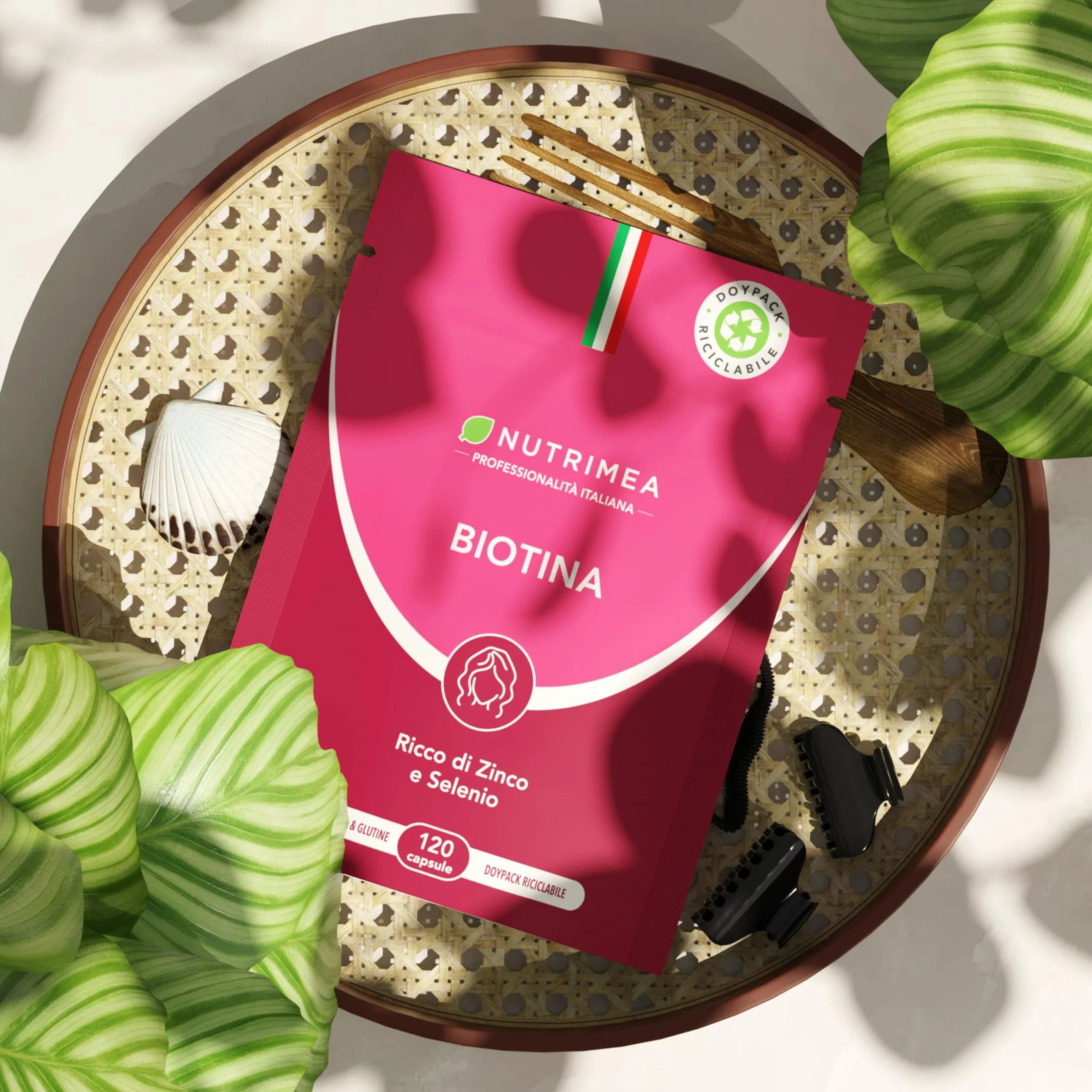 Nutrimea Biotina Capelli 120 Capsule Integratori Capelli Unghie Pelle Vitamina B8 Zinco Selenio Semi di Zucca