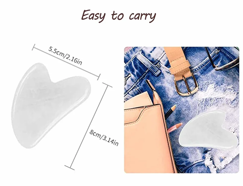 Gua Sha, Gua Sha Viso Ridurre le Linee Sottili e le Rughe, massaggi per terapia fisica e terapia di agopuntura per viso, occhi, collo e corpo (Bianco)