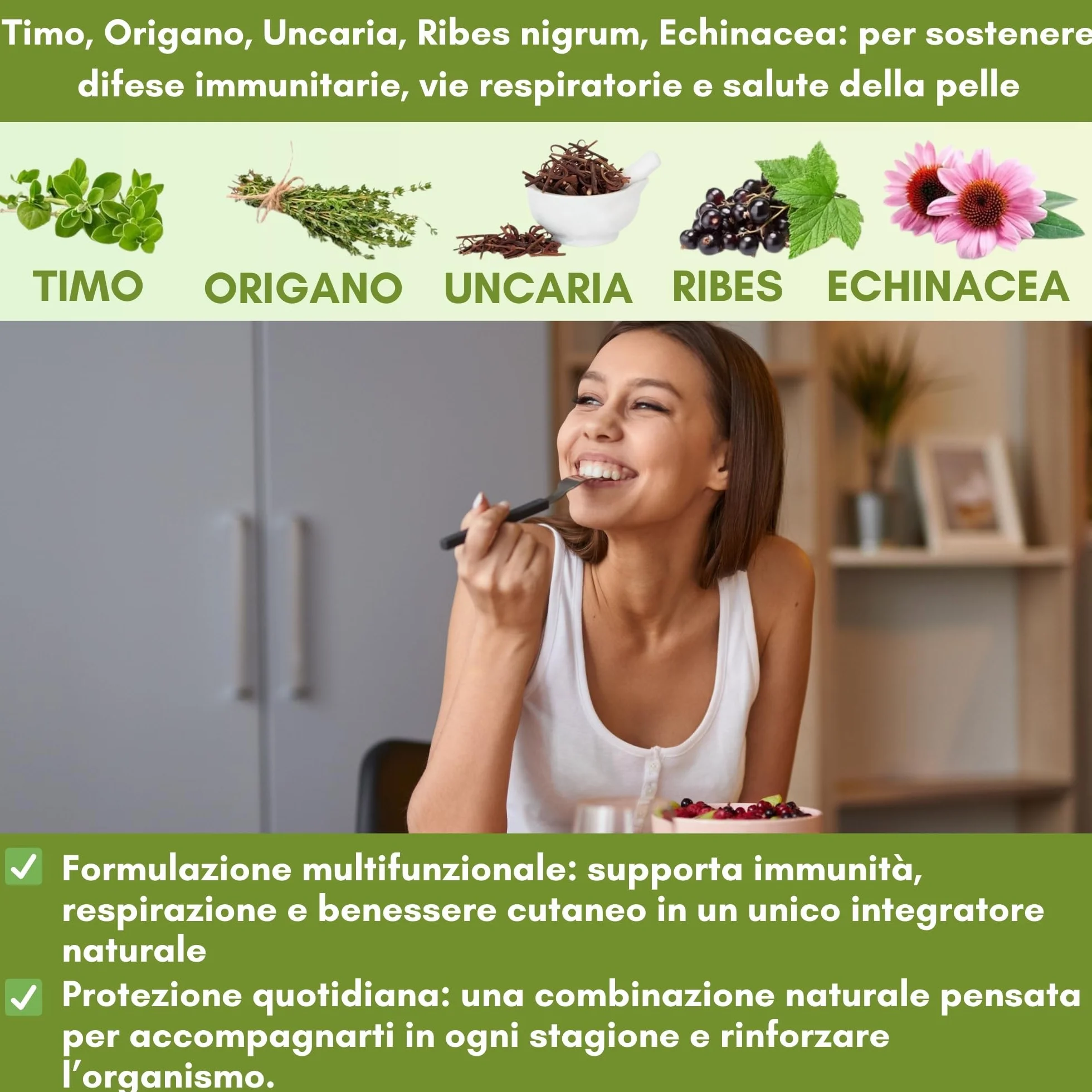 Clean Vibe Theta 50 ml Integratore Naturale per Difese Immunitarie con Uncaria, Timo, Origano, Ribes, Echinacea