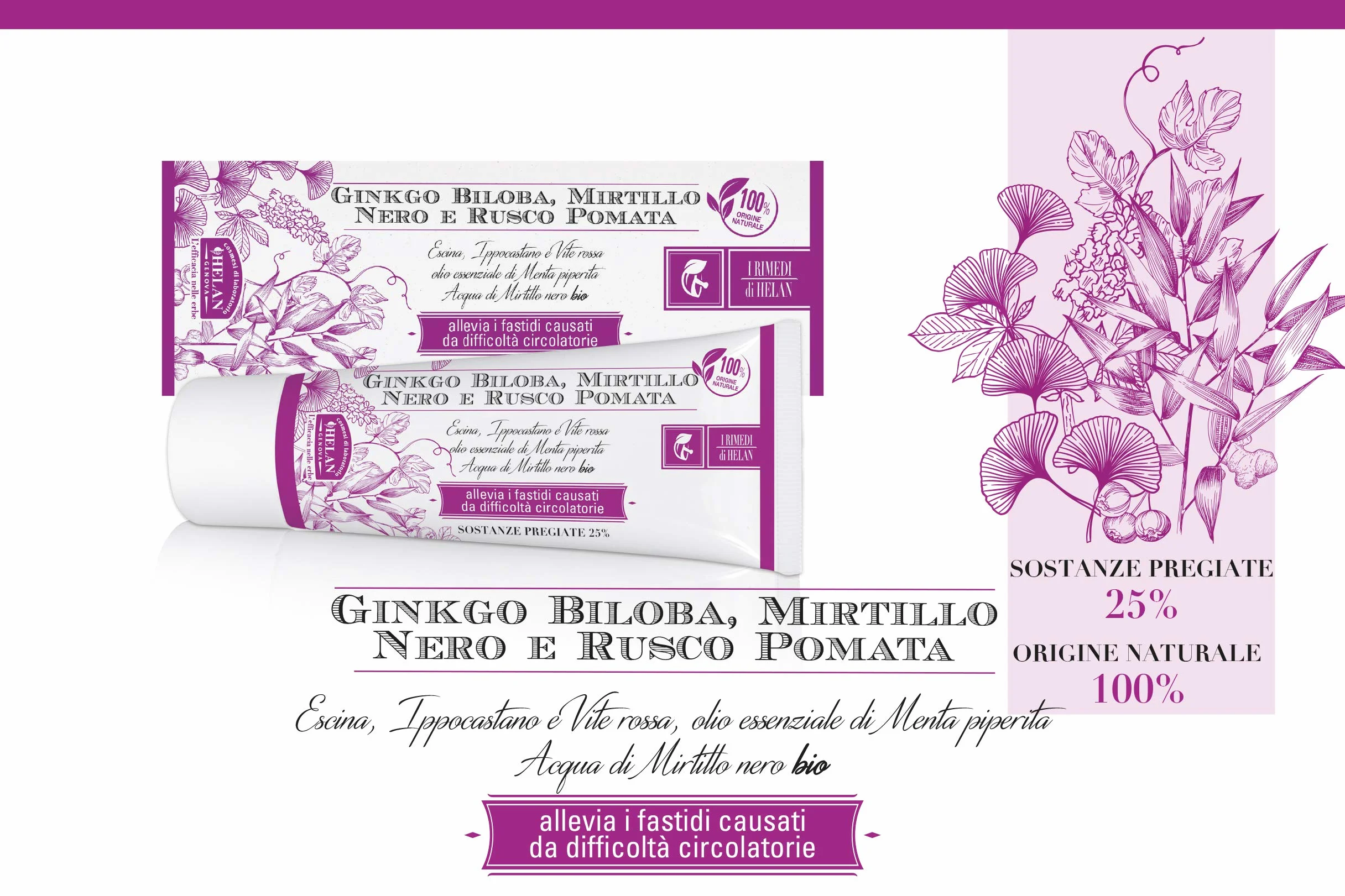 Helan I Rimedi Pomata Ginkgo Biloba Mirtillo Nero E Rusco 75 ml