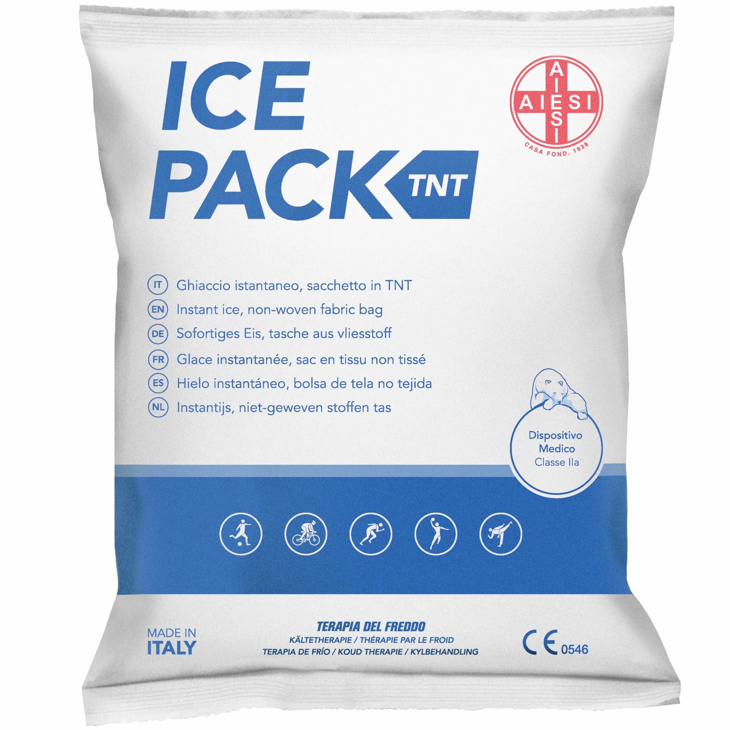AIESI Ghiaccio istantaneo monouso 25 pezzi 14x18 cm ICE PACK TNT