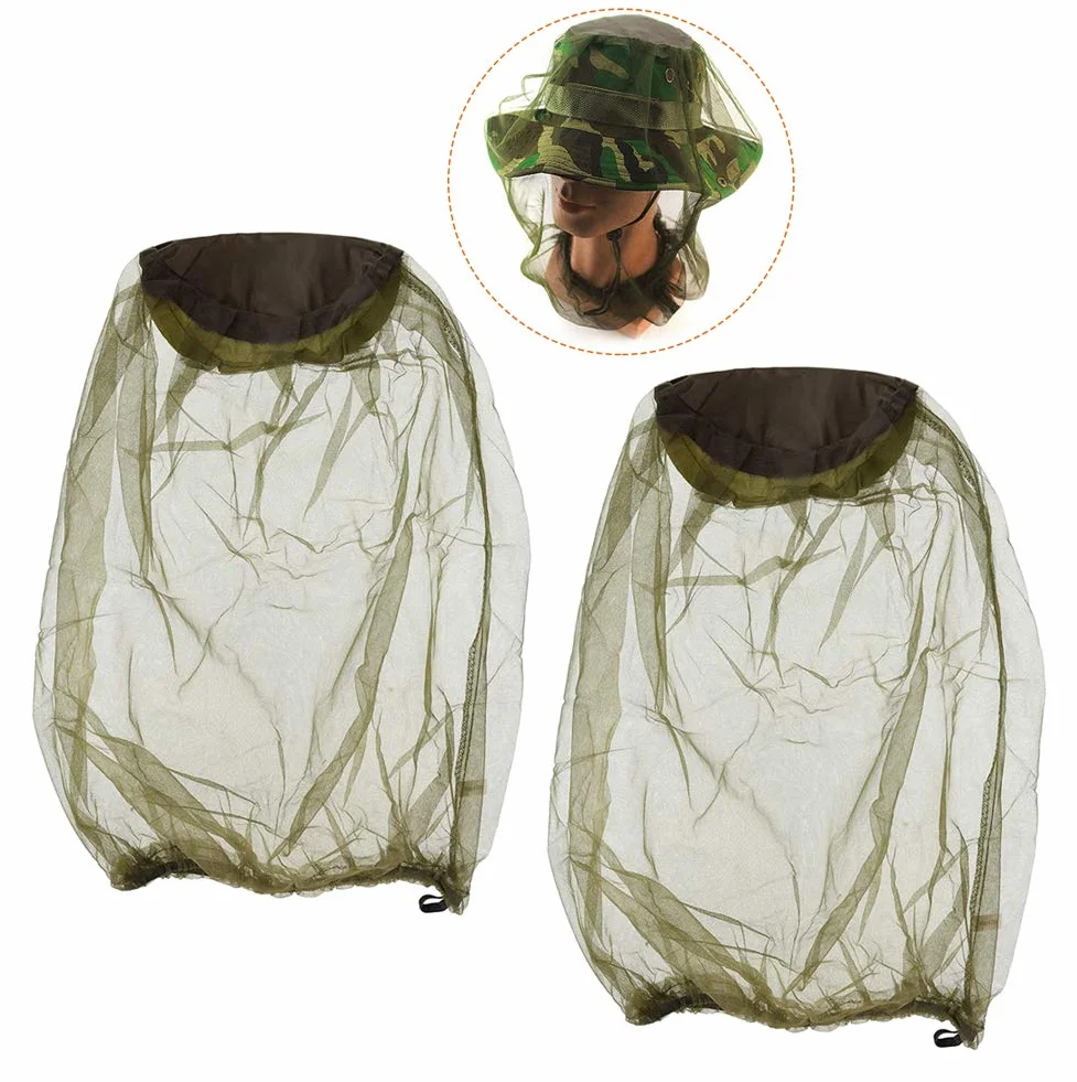 Rete per la Testa Anti Insetti 2 Pack Cappello a Rete Faciale Anti-zanzara Zanzariera Mosquito Head Net per Protezione del Viso