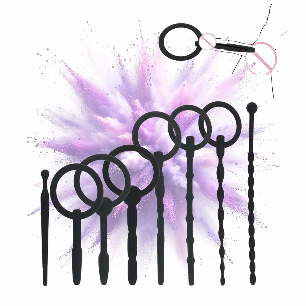 Maschio Silicone Penis Rod Ostruzione Uretrale Cock Espansione Spina Stimolazione Giocattolo Sessuale 8 Pezzi