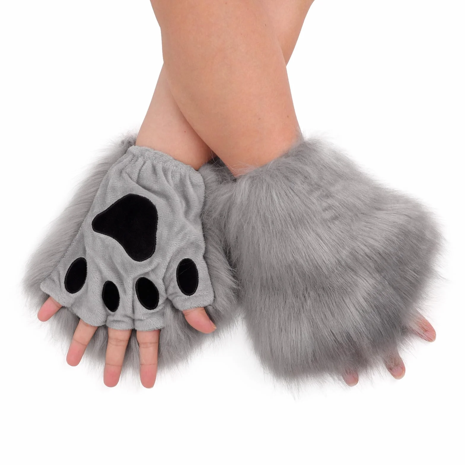 DRESHOW Orecchie e Coda da Lupo Guanti Set Costume Cosplay per Donna
