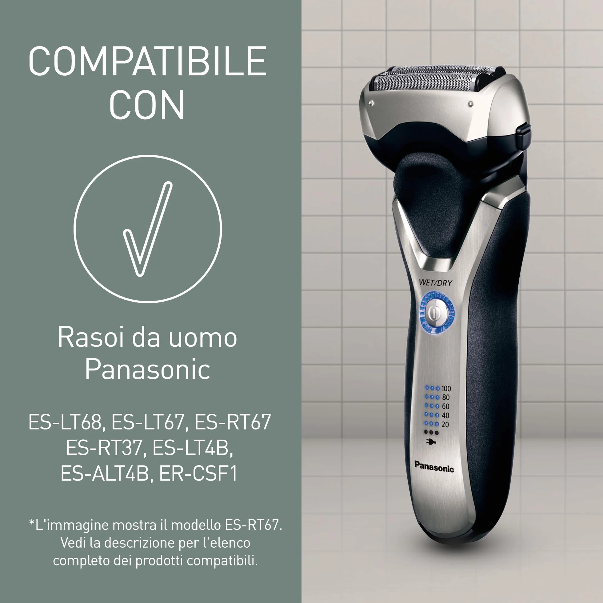 Panasonic WES9068Y1361 Testina di Ricambio Rasoi Elettrici Lama Interna Originale