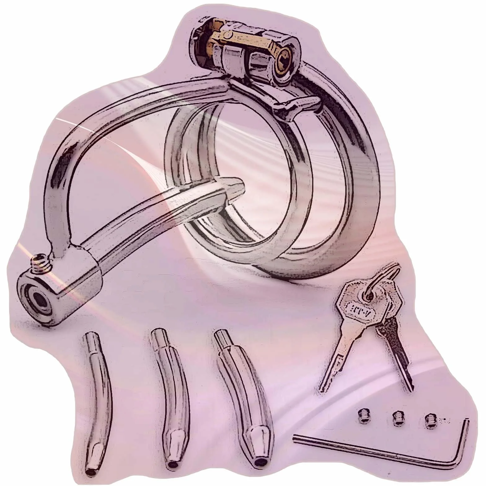 Asta fitness cava liscia in acciaio inossidabile, barella maschile squisita per facilitare la minzione con anello di ritenzione, 3 misure opzionali -D65IT (12mm rod, B:45mm ring)