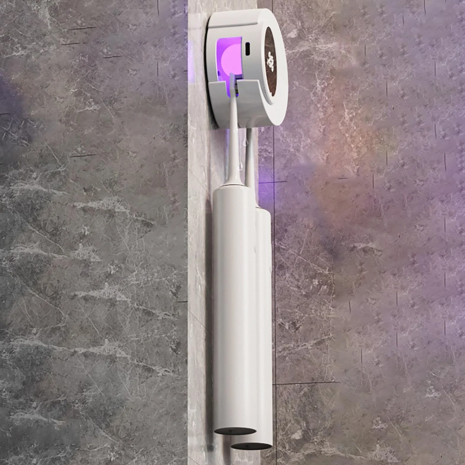 Igienizzanti e supporto per spazzolino da denti con luce UV, senza foratura, da bagno per viaggi, uomini e donne