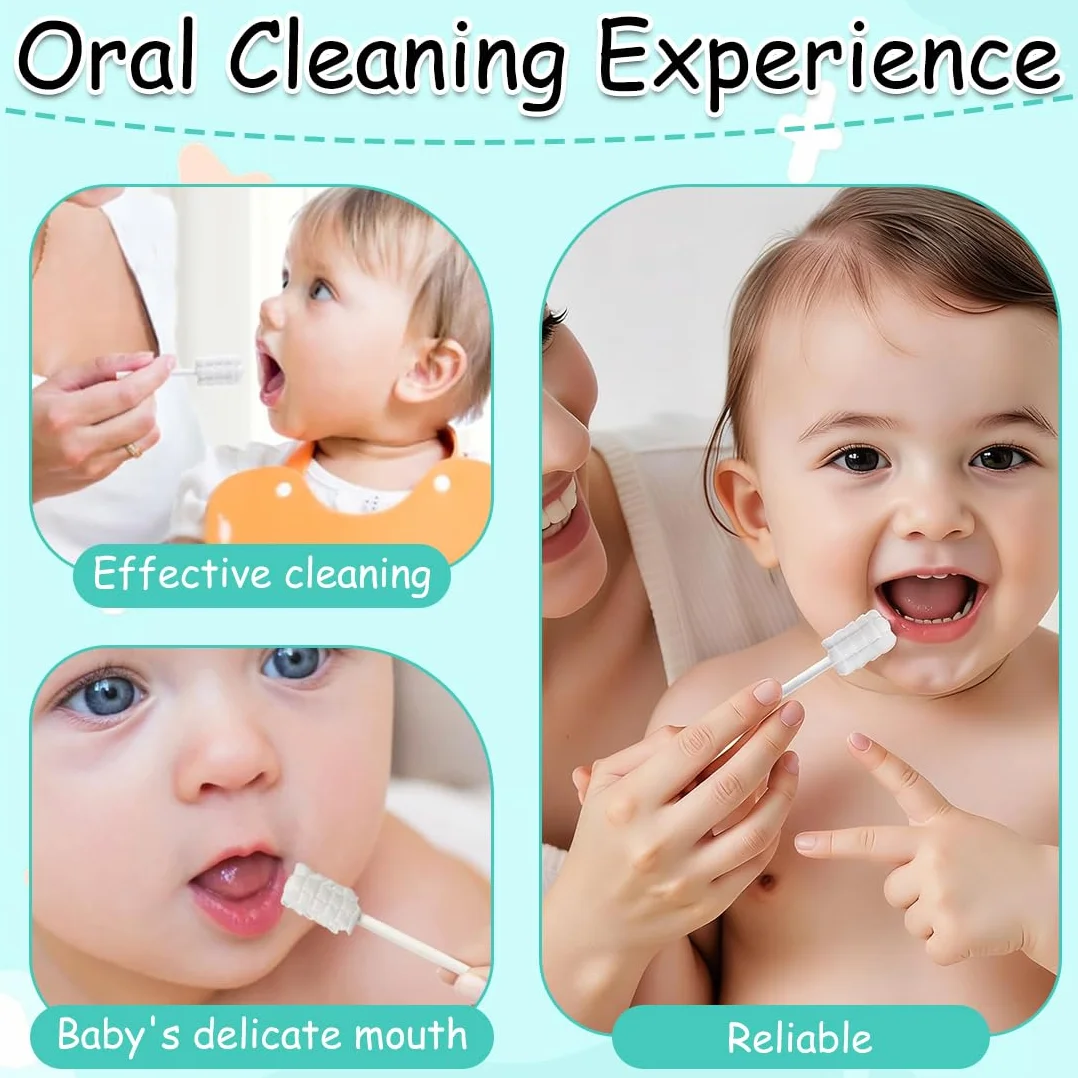 30 Pezzi Pulisci Lingua, Spazzolino Monouso Sterilizzati per Bambini, Baby Mouth Cleaner, Spazzolino da Denti Portatile per Bambini, Spazzolino per Dentini con Setole Morbide