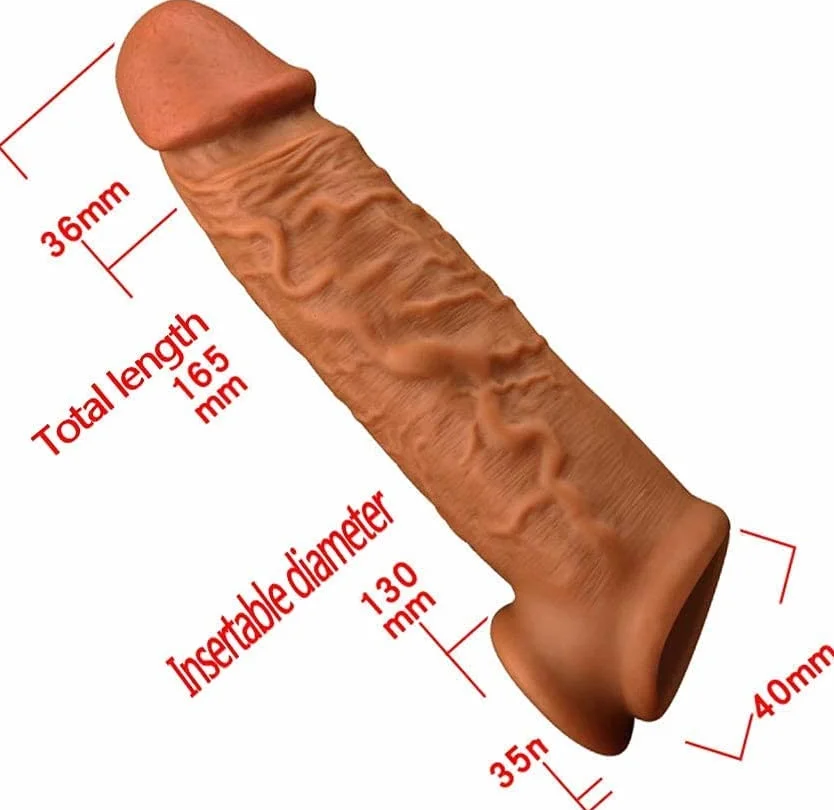 Manicotto Per Pene Maschile Estende Il Preservativo, Riutilizzabile In Silicone Per Allungare E Ingrandire, Custodia Per Miglioramento
