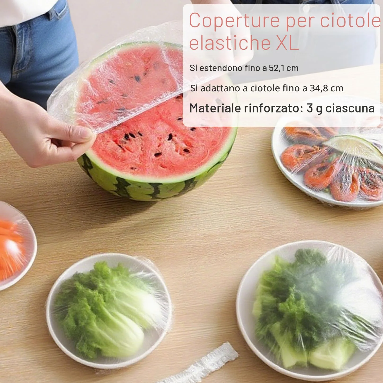 MAQIHAN 100pezzi Cuffie Copri Alimenti - Grande Pellicola per Alimenti Con Elastico Sacchetti Trasparenti Coprivivande Cuffie Coprire Cucina per Ciotola Lievitazione Pane Cuffie Capelli Doccia Monouso