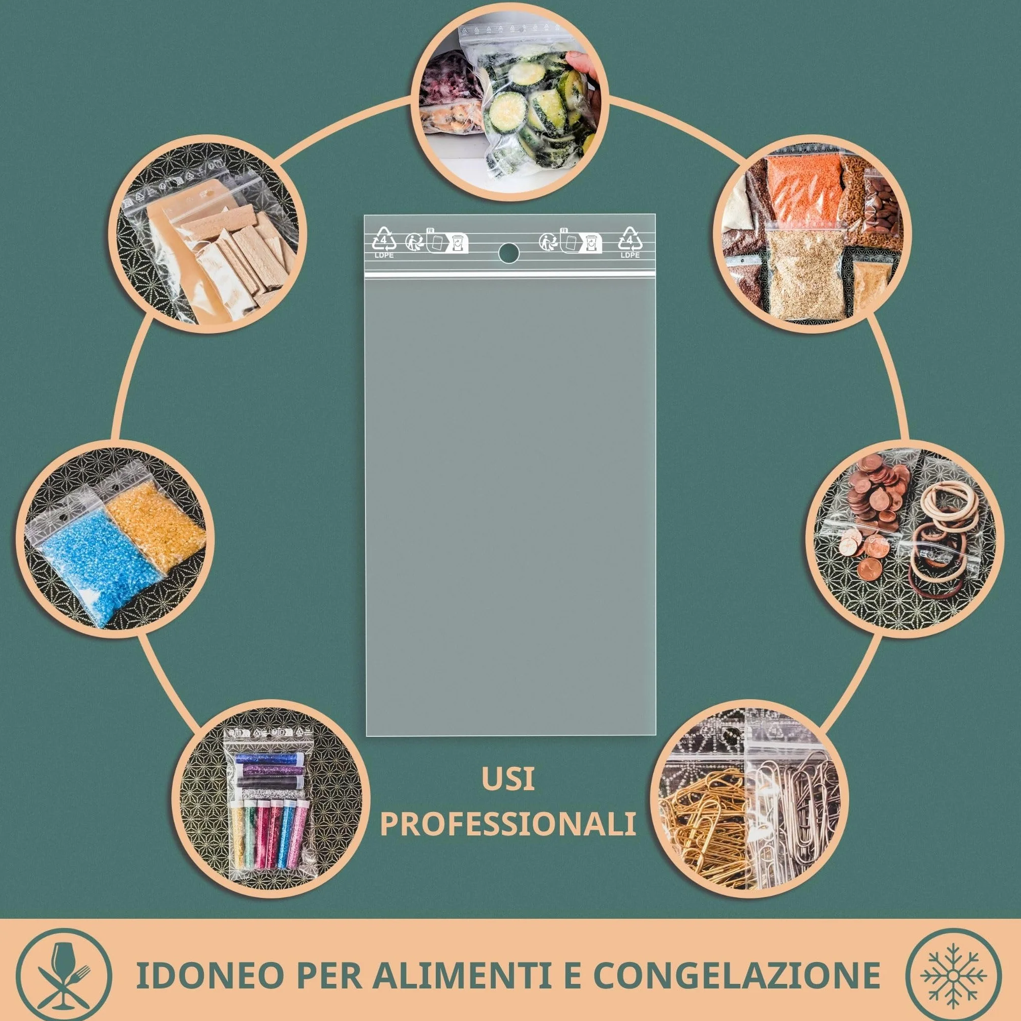 PACKY - Sacchetti Plastica Richiudibili 4x6 Cm - 100 Pezzi - Bustine Trasparenti Richiudibili | Ampia scelta