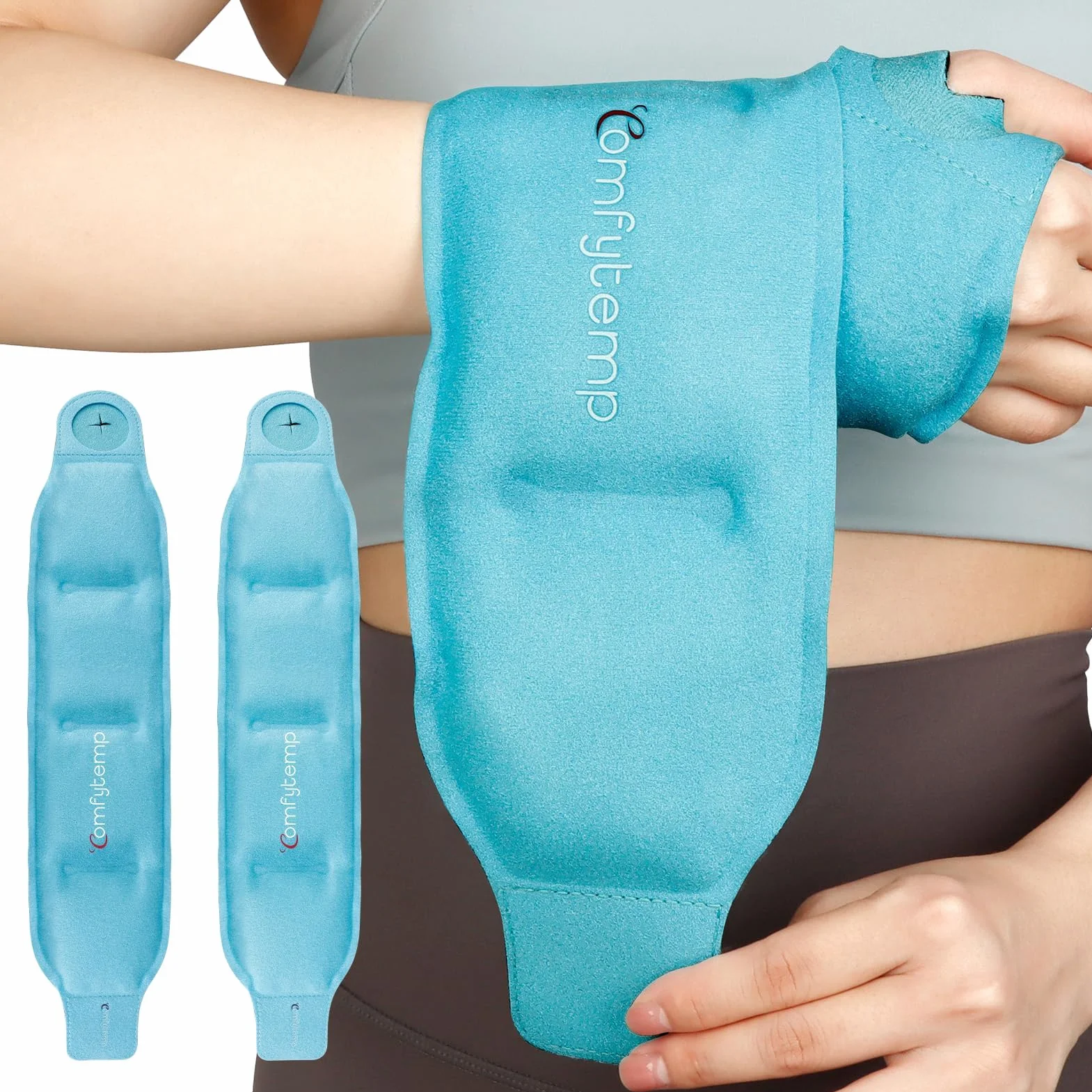 Comfytemp 2 Unità Borsa di Ghiaccio da Polso, Tasche di Ghiaccio Riutilizzabile in Gel per le Mani, Impacchi di Ghiaccio in Gel per Lesioni alla Mano, Gonfiore, Artrite, Alleviare il Dolore