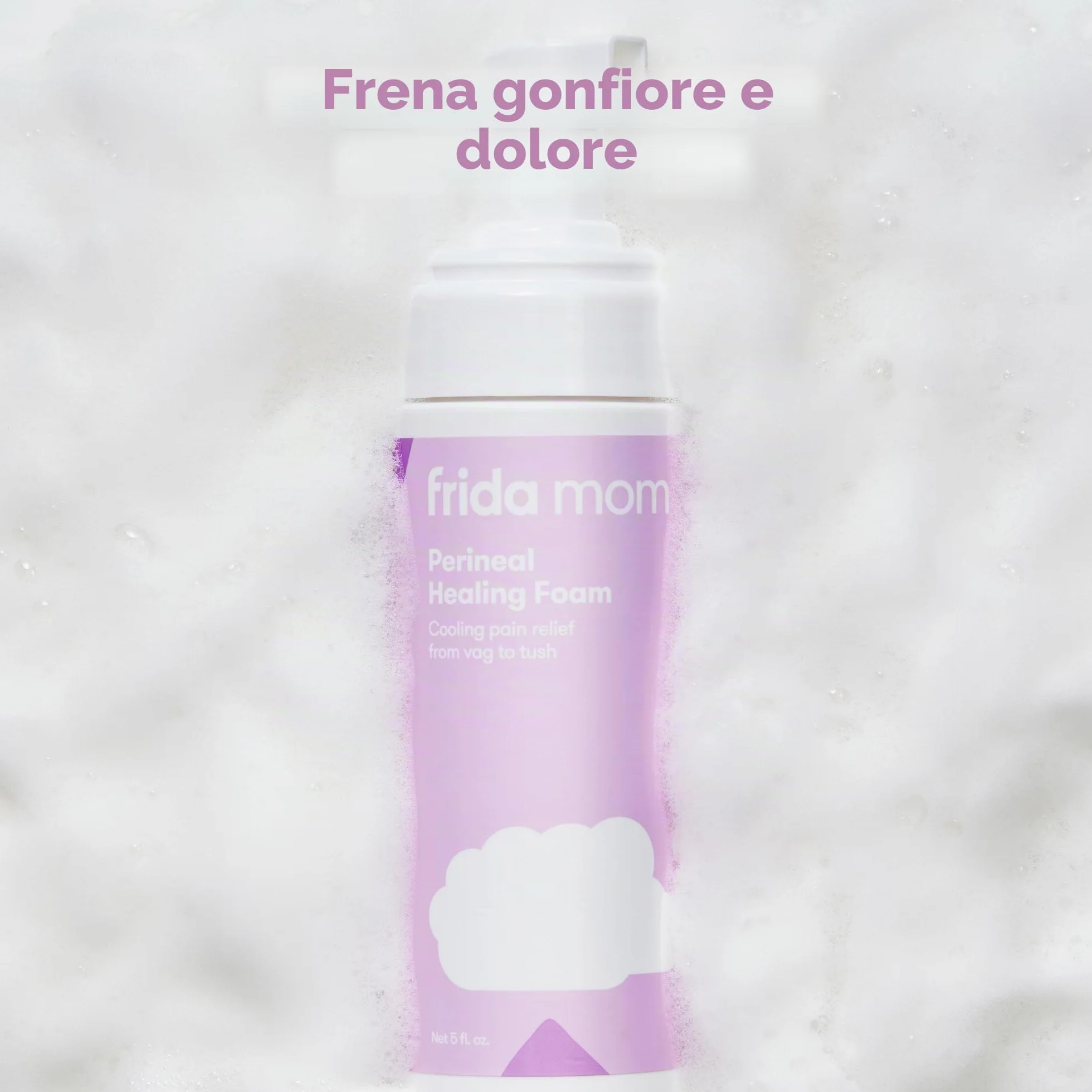 Frida Mom Schiuma curativa post-parto all'amamelide, Schiuma perineale lenitiva, Sollievo dal dolore, Mousse rinfrescante con Ingredienti naturali, Trattamento delle Emorroidi, Cura postpartum, 150 ml