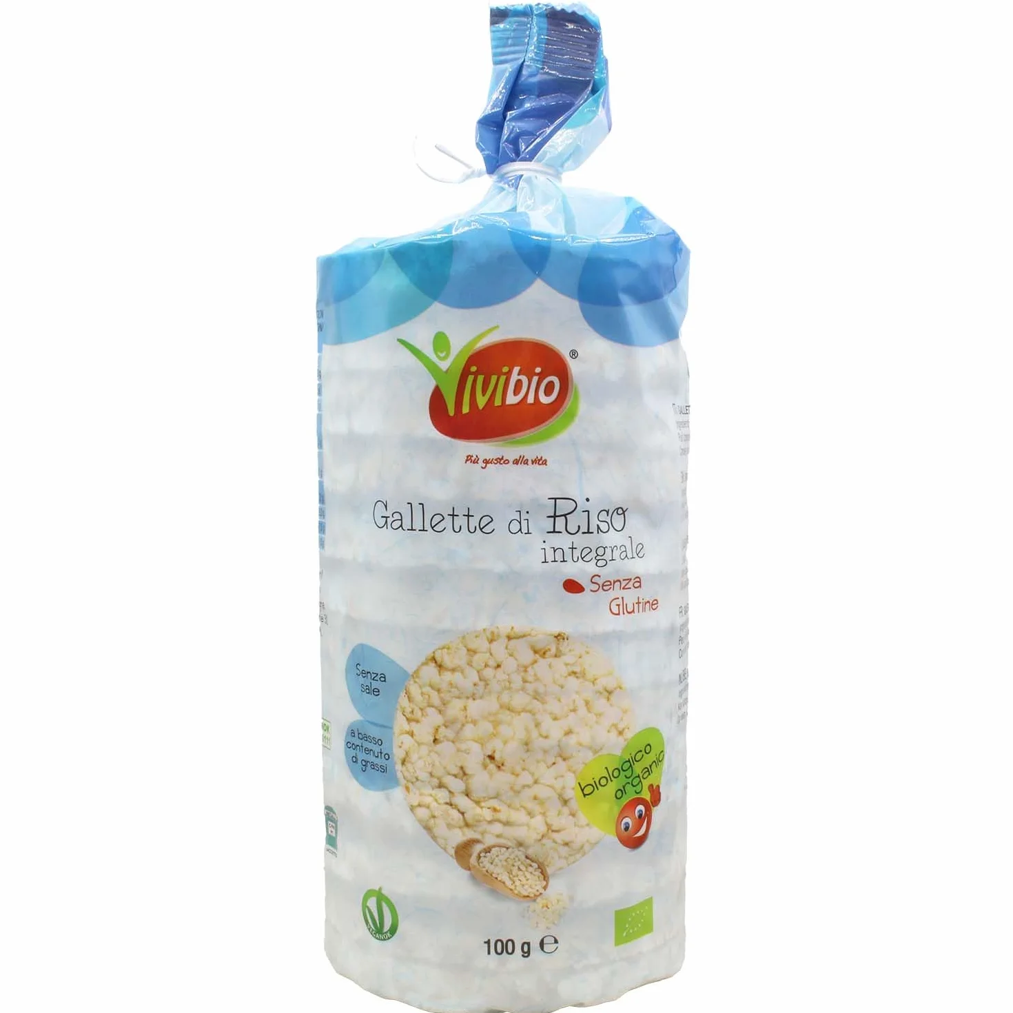 Vivibio Gallette di riso integrale bio senza glutine 100g