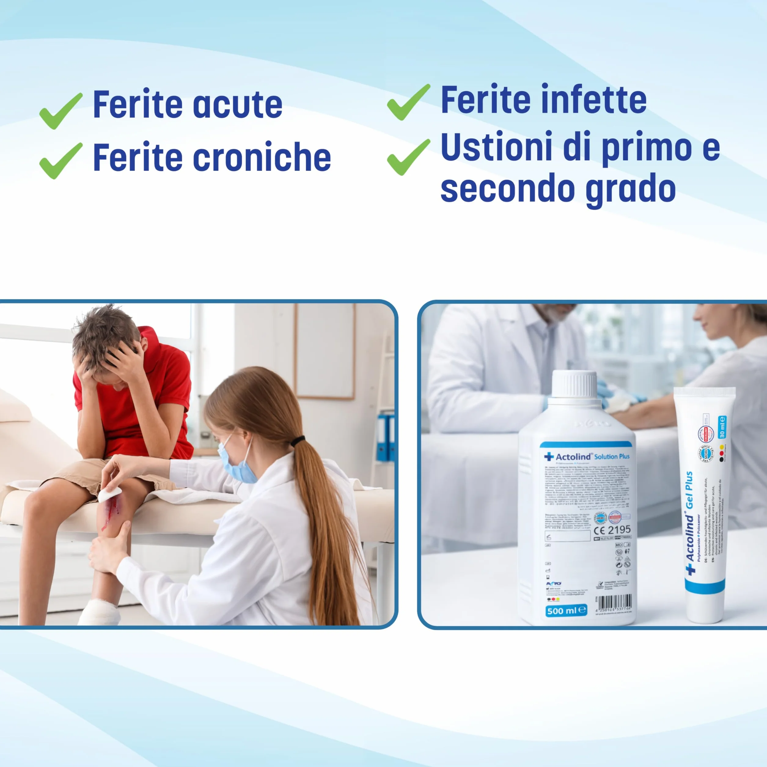 Actolind Gel Plus 50 ml – Gel antisettico per ferite e ustioni | Dispositivo Medico CE Classe III