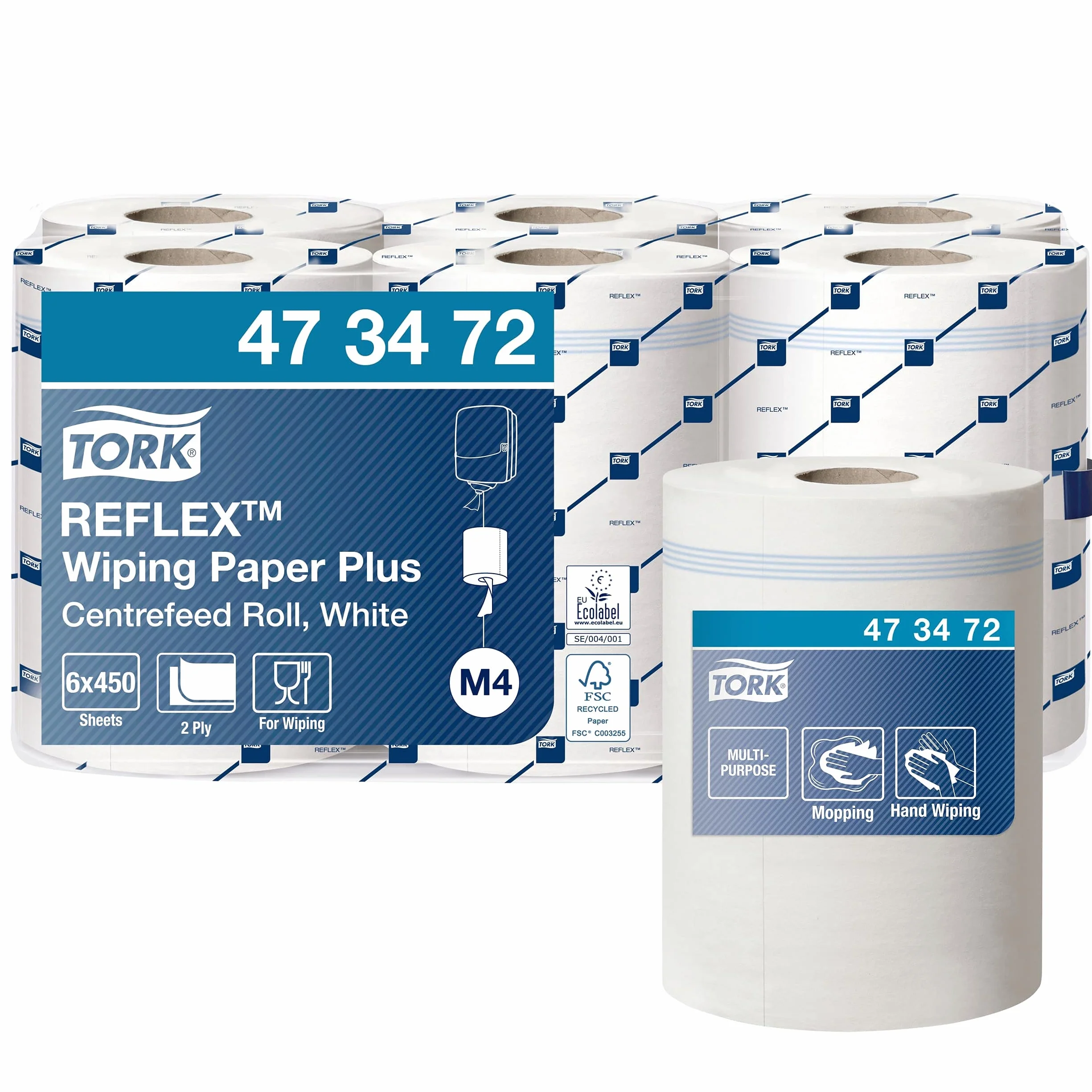Tork Reflex Carta Plus Advanced Asciugamani 2 Veli 6 Rotoli 150,8 m Bianco Compatibile M4