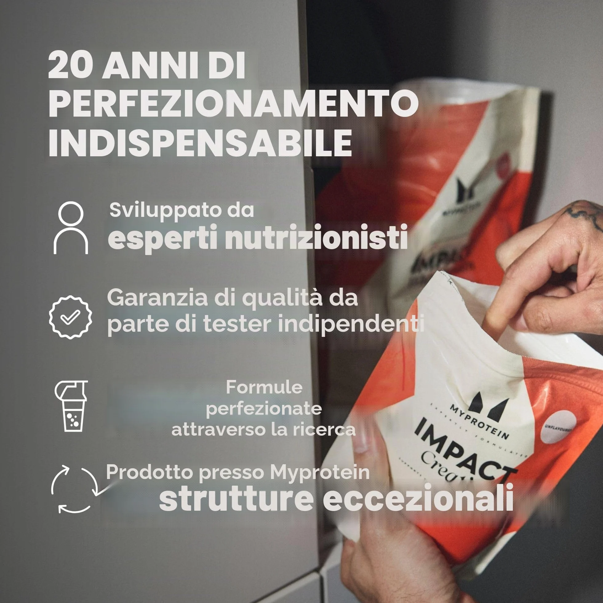 Myprotein Impact Creatina Monoidrato Senza Aroma 500 g 147 Porzioni Micronizzata