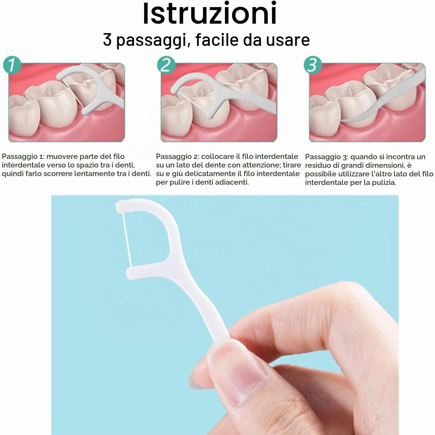 GeekerChip 100 Pezzi Filo Interdentale, Forcella, Plettri Igienico e Portatile, per Pulizia dei Denti, Perfetti per Famiglia, Hotel,Viaggi