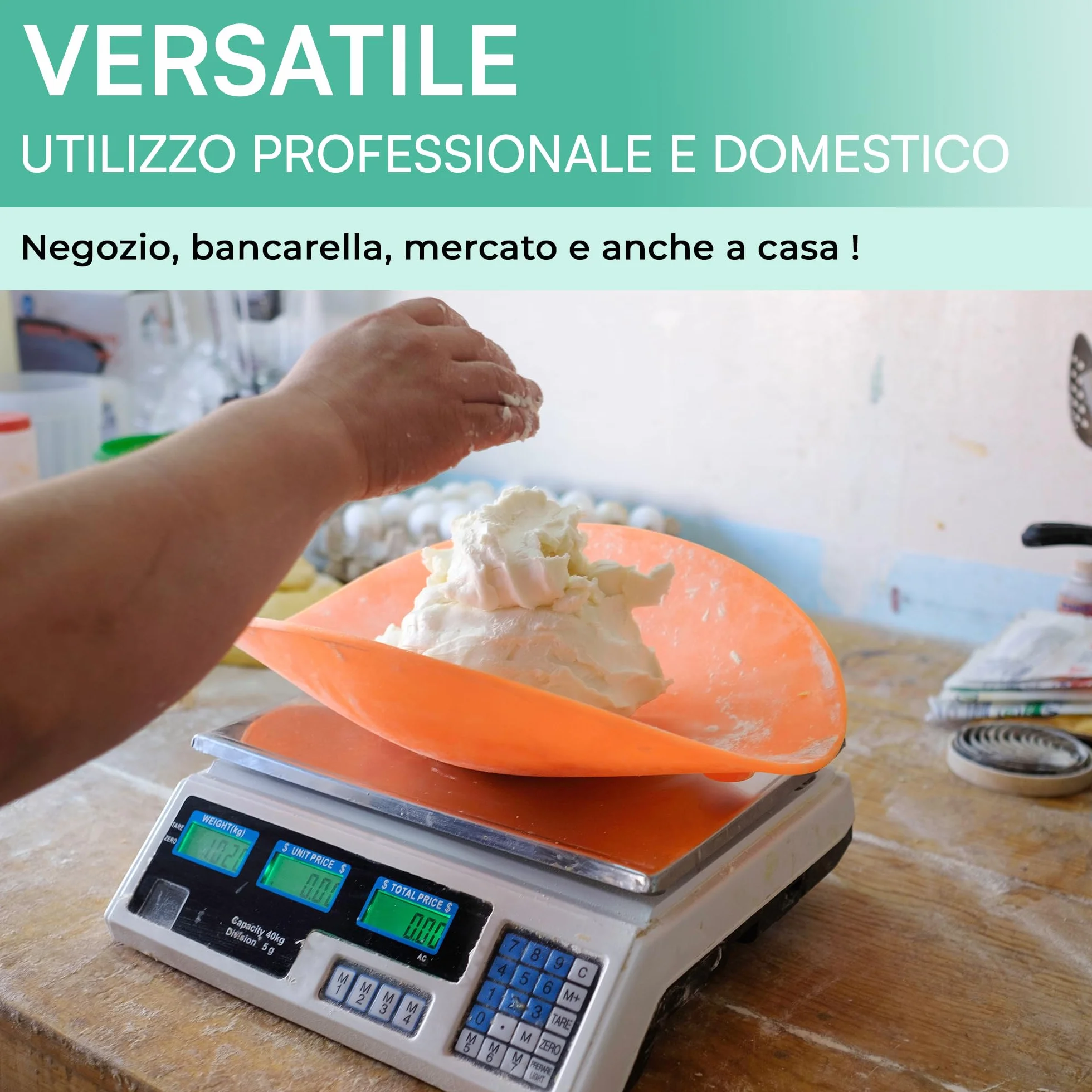 Bilancia Elettronica Digitale Professionale 5-40 Kg Acciaio Inox