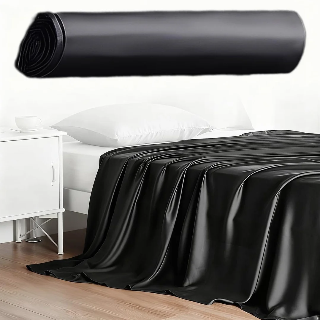 Copriletto da Gioco Impermeabile in PVC Nero 200x210 cm