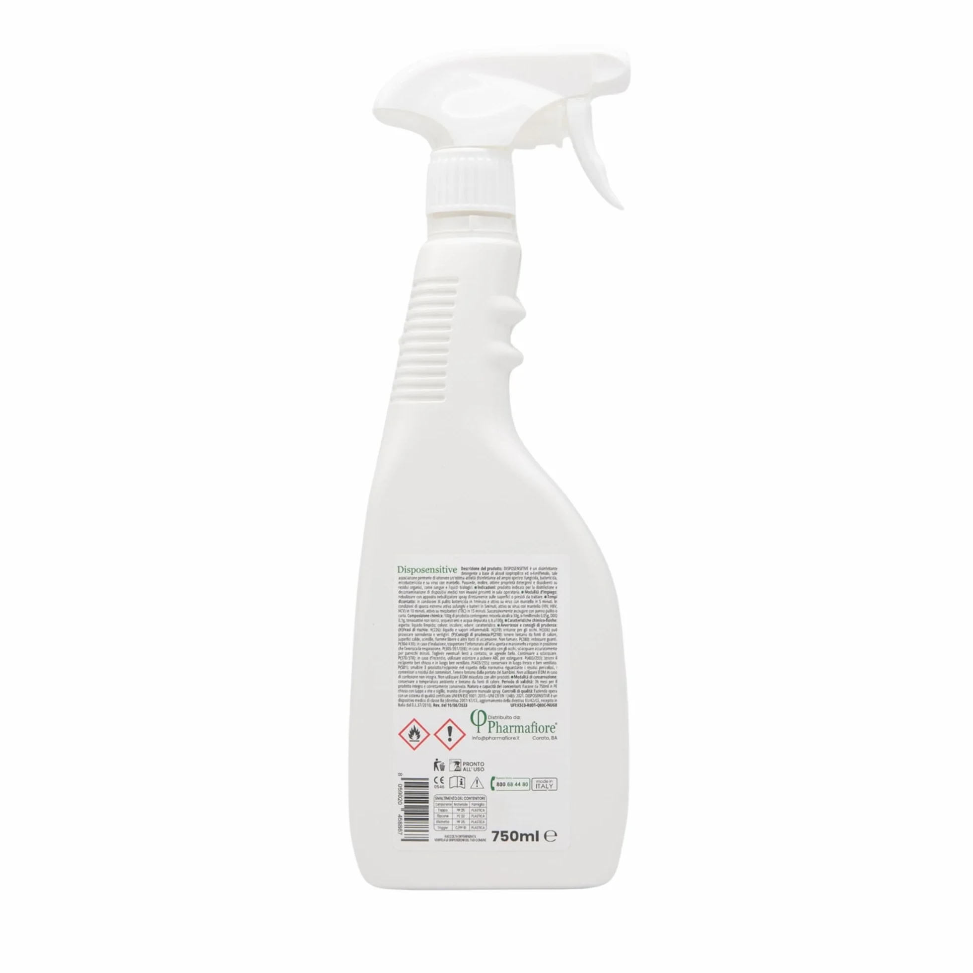 Disinfettante Spray Disposensitive 750 ml Alcool Isopropilico Virucida Battericida Fungicida