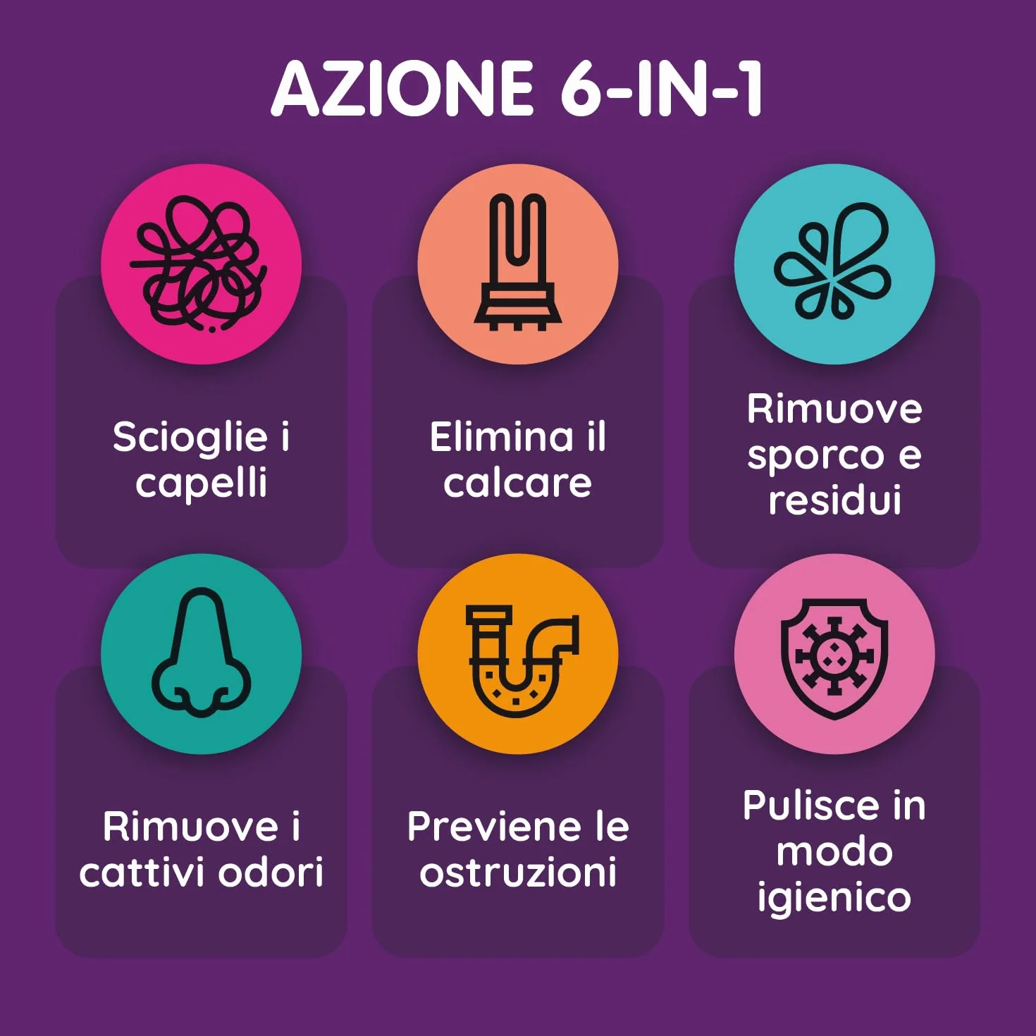 Vamoosh Pulitore Lavatrice 6 in 1, Profumo Cotone Fresco, Antibatterico, Disincrosta, 2 Lavaggi