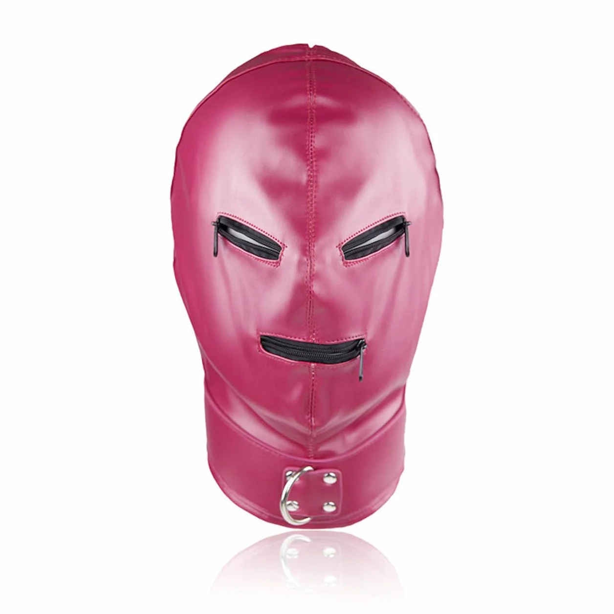 Bondage Mask Fetish Mask Sex Toys for Adults Cosplay Lovers (Rose rouge)