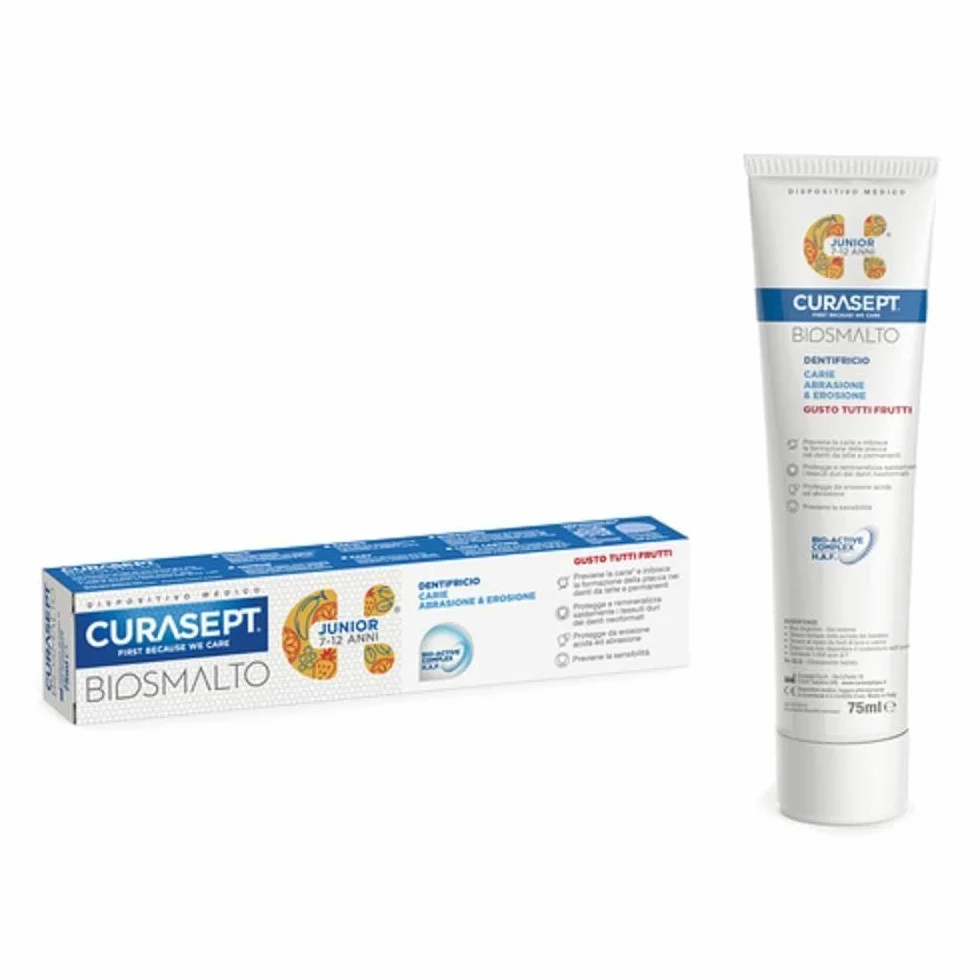 Curasept Biosmalto dentifricio junior 7-12 anni 75 ml - gusto tutti frutti