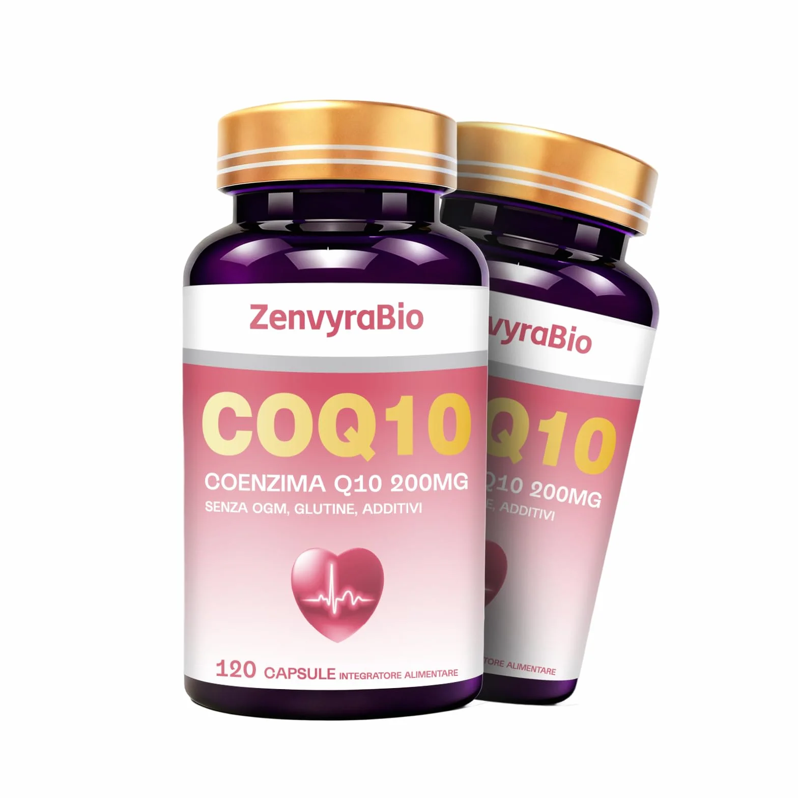 Coenzima Q10 200mg – 120 Capsule Softgel | Ubiquinone Puro Fermentato Naturalmente ad Alta Biodisponibilità | Integratore Antiossidante ad Alto Assorbimento, Senza OGM, Glutine e Additivi