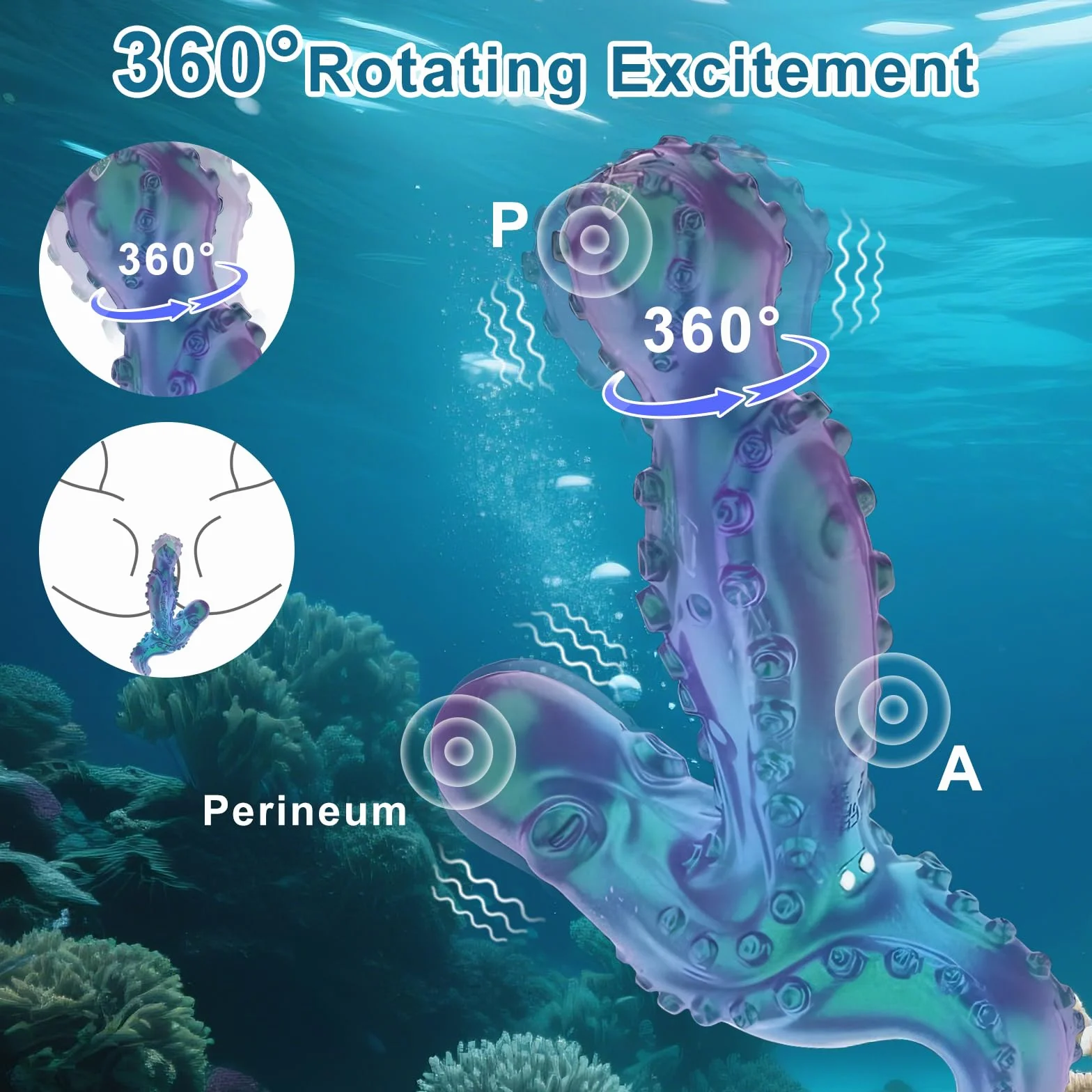 Qoosea 360°Rotante Masseur de Prostate Anal Vibratore 9 Modalità di Rotazione & 9 Modalità di Vibrazione Giocattolo per Adulti per Uomini e Donne Plug Anal con Telecomando Masseur di Clitoride