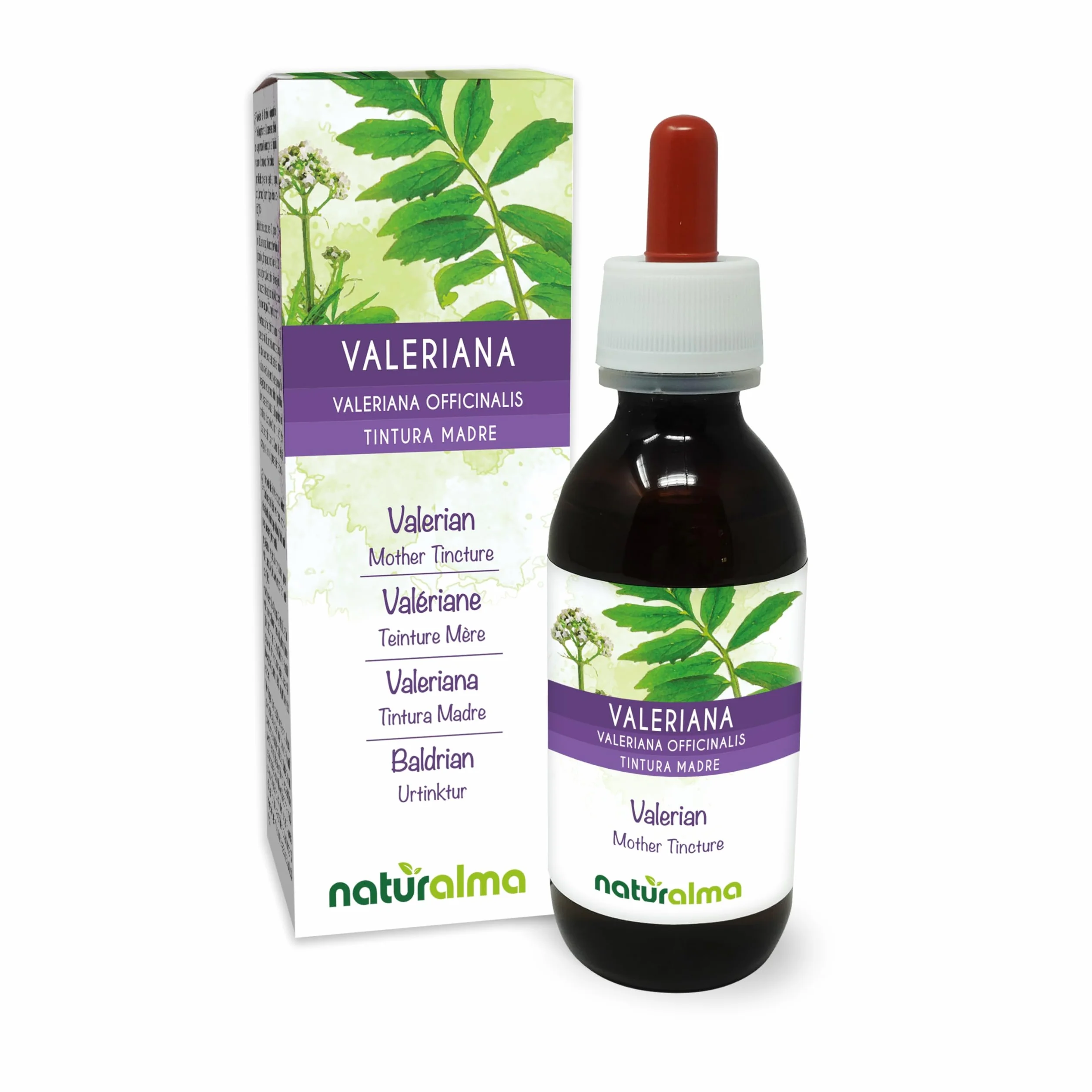 Valeriana officinalis Tintura Madre analcoolica Naturalma Estratto liquido gocce 120 ml Integratore alimentare Vegano