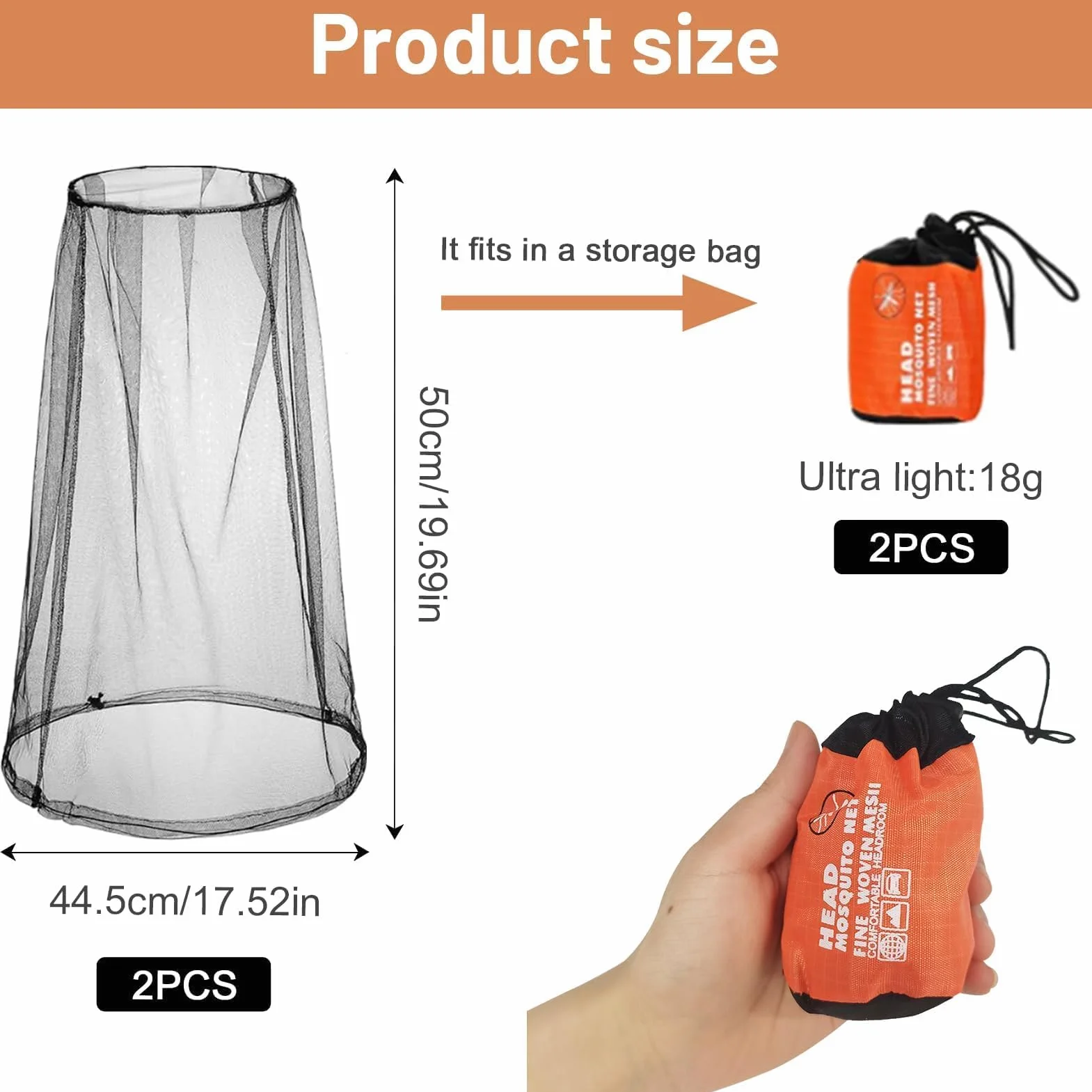 Zanzariera Cappello a Rete 2 Pezzi Protezione Viso Anti Zanzara per Outdoor