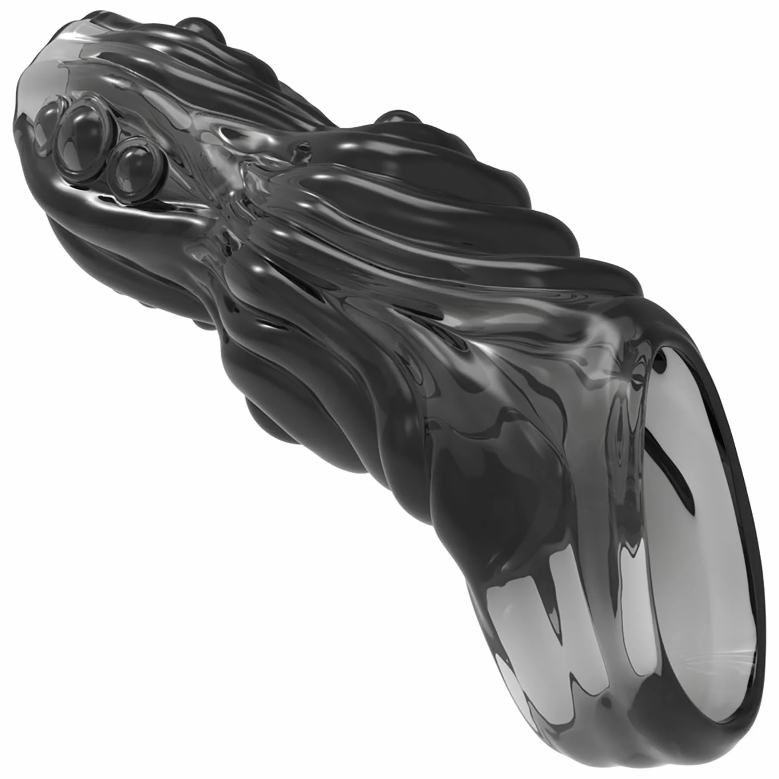 Silikonowe Przezroczyste Rękawy Falliczne z Pierścieniem – Giocattolo Sessuale dla Par Stymulacja i Powiększenie (Transparent Black)