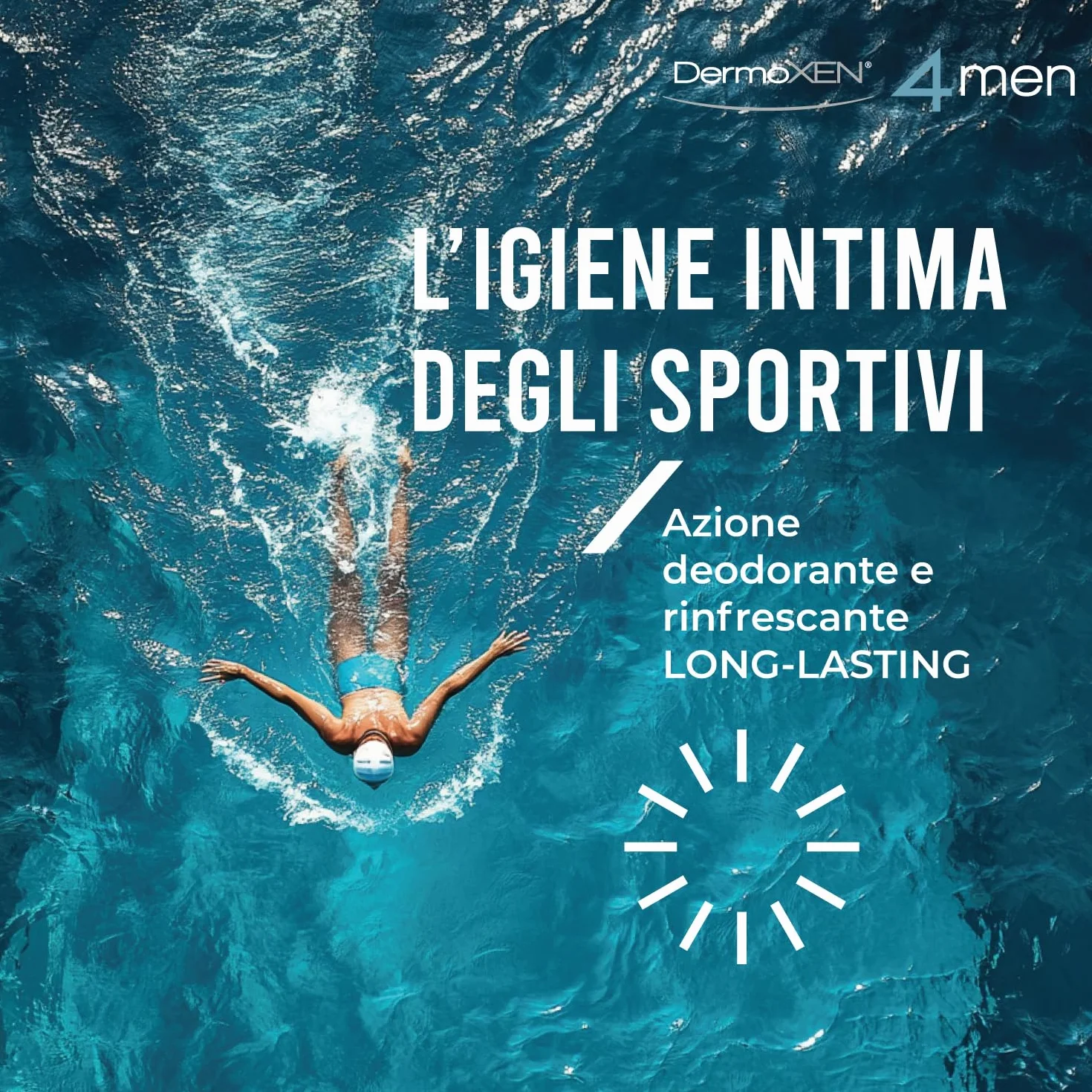 DERMOXEN Detergente Intimo Uomo Antibatterico 125ml Antiodore Rinfrescante Mentolo Fibre Prebiotiche Ph Fisiologico Igiene Intima Maschile