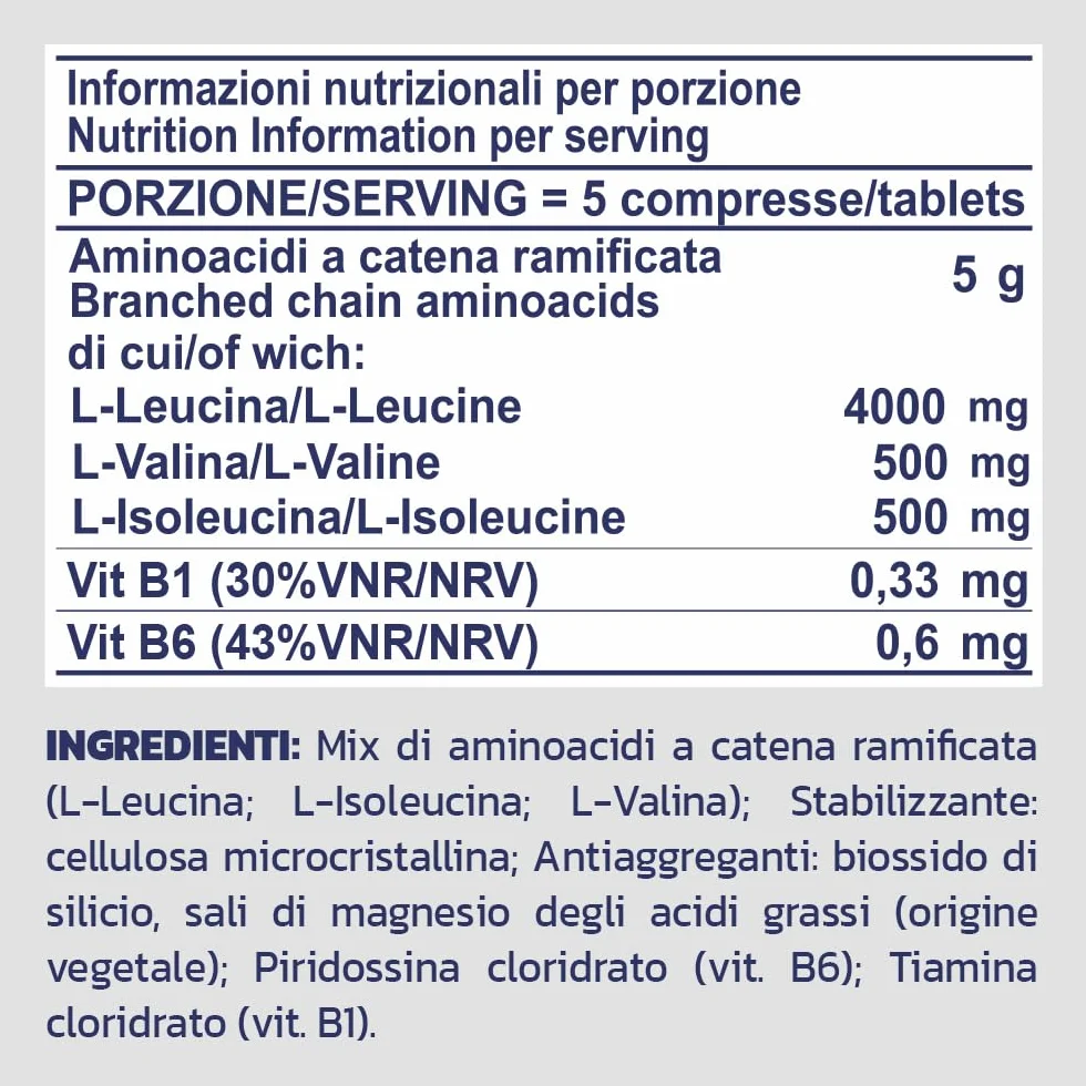 PROLABS – Bcaa Aminoacidi Ramificati Compresse 8.1.1, Amminoacidi 100% Veg con Vitamina B6, B1 e L-Leucina (8 parti) Crescita e Recupero Muscolare, Integratore Post e Pre Workout, 150 Tablet (1000 mg)