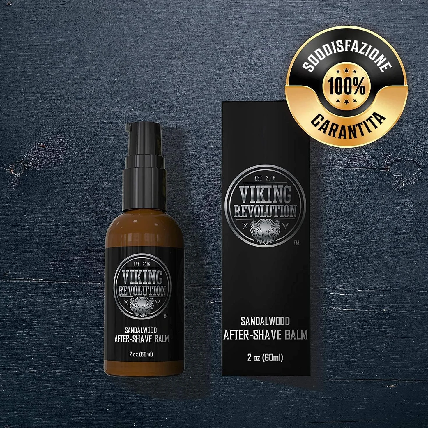 Viking Revolution - Crema Dopobarba Uomo Di Lusso - Lenisce e Idrata il Viso Post-Rasatura - Elimina il Bruciore e le Irritazioni per una Pelle Setosa - Fragranza al Sandalo - 60ml