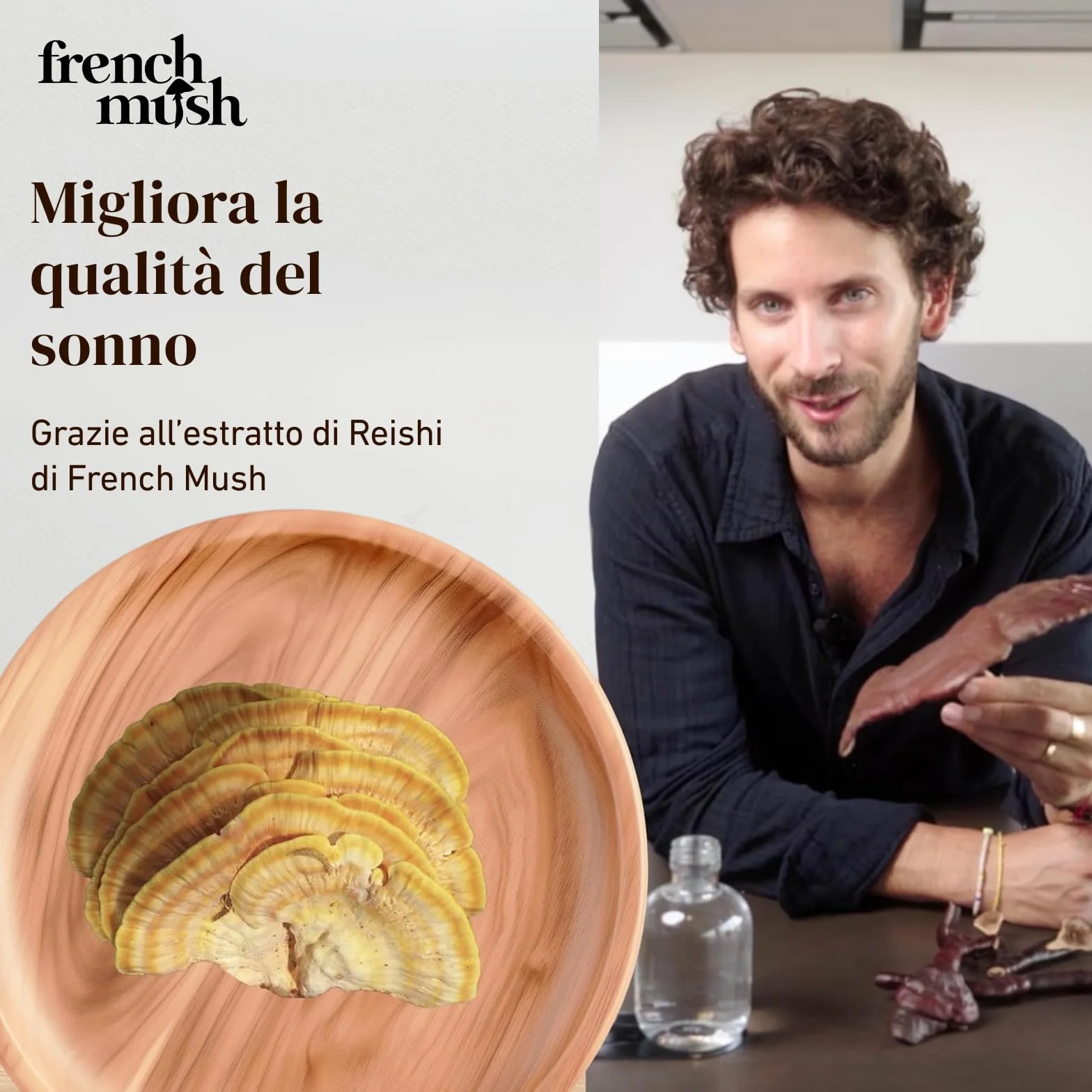 French Mush Reishi Bio 8000mg - 56 Capsule Vegane - 30% Polisaccaridi 92% Biodisponibilità - Effetto Rilassante, Sonno, Umore - Estratto di Reishi Potente - Testato in Laboratorio