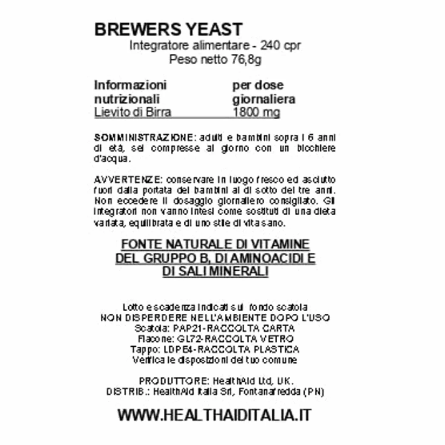 Brewer Yeast 240 Tablets