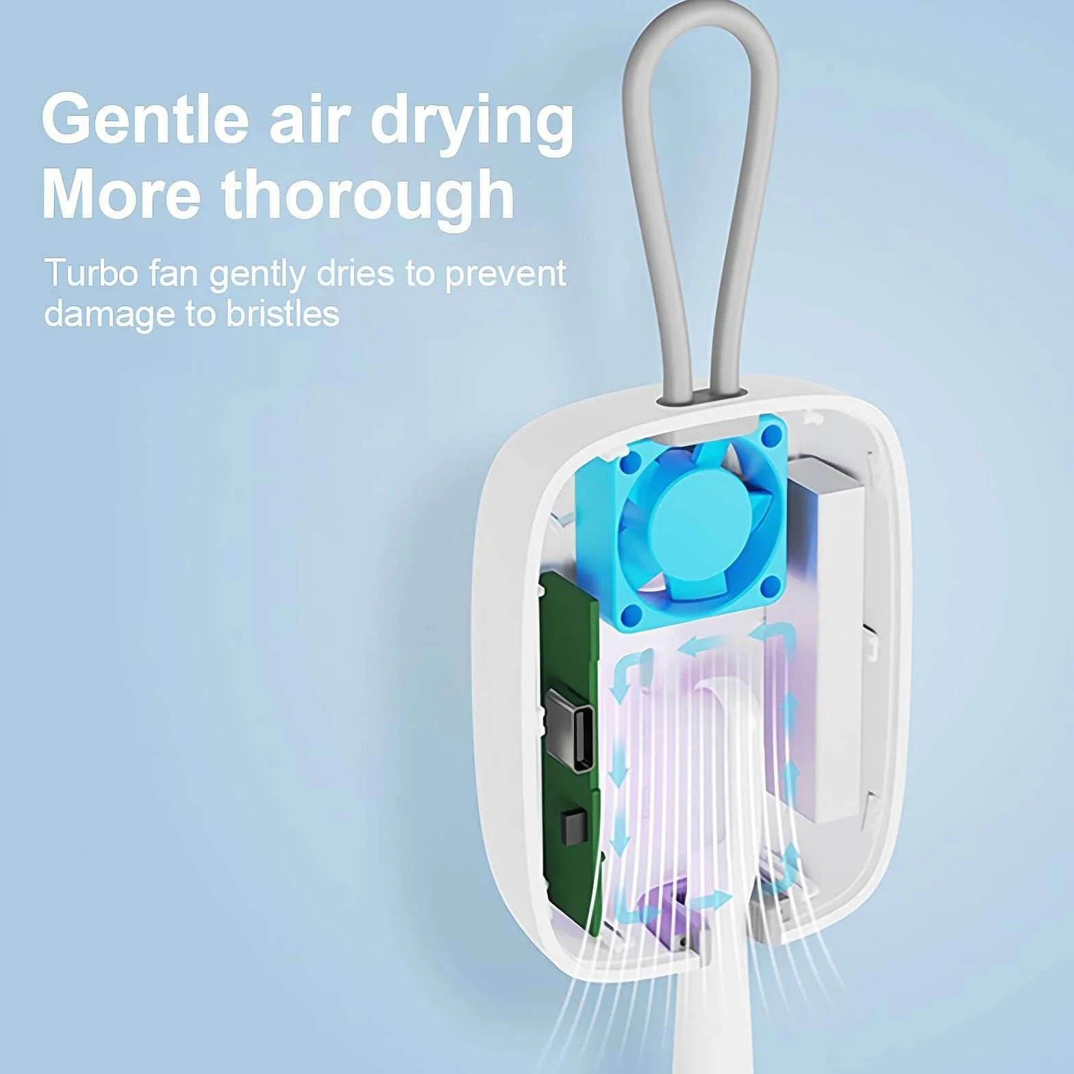 Spazzolino da denti disinfettante UV e con luce UV, sterilizzatore per spazzolino da denti, custodia, spazzolino da denti ricaricabile USB portatile, rosa