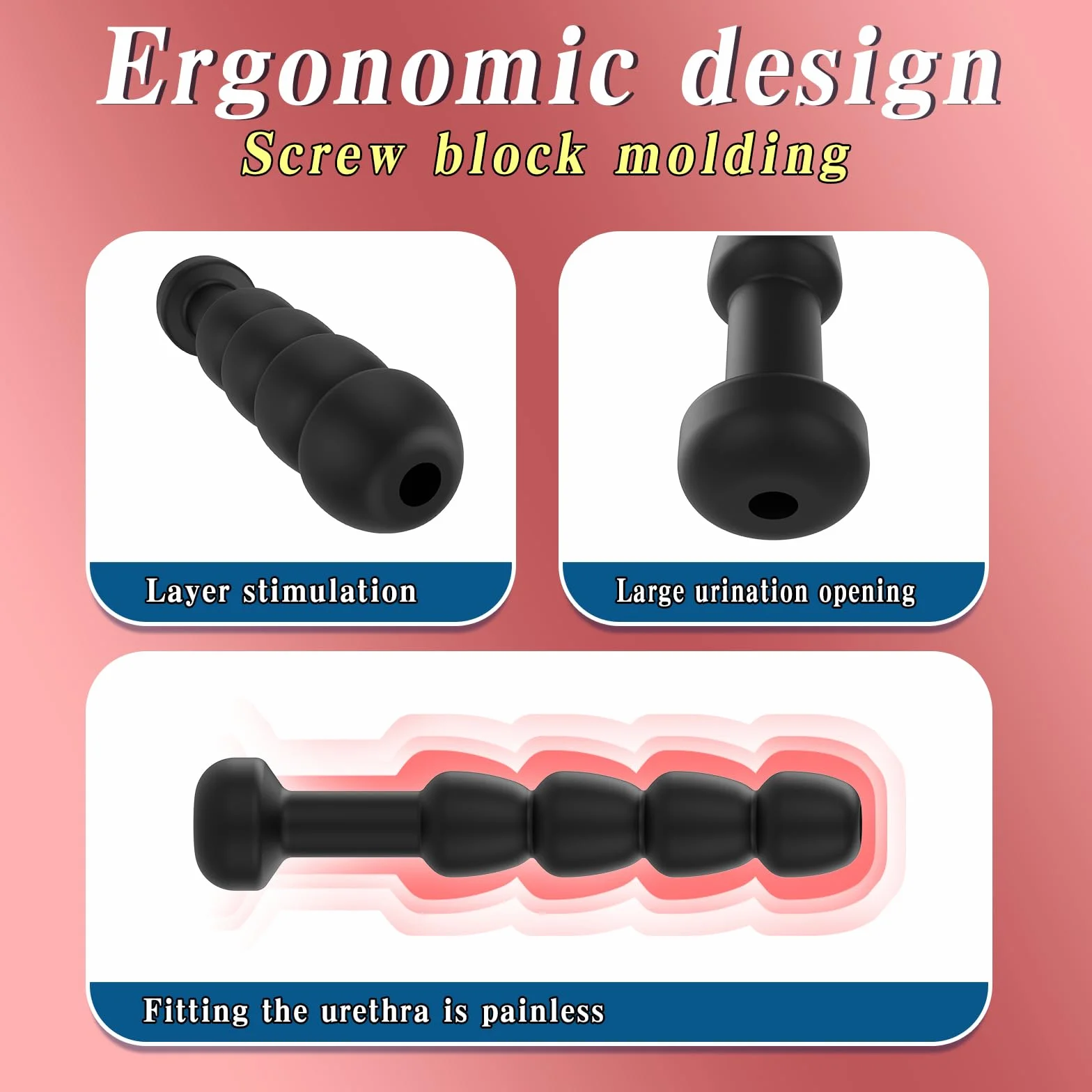 Plug Pene in Silicone Cavo Dilatatori Uretrali Uomini Penisplug Gioco Uretrale Massaggio Prostatico Giocattoli Sessuali Per Gli Uomini